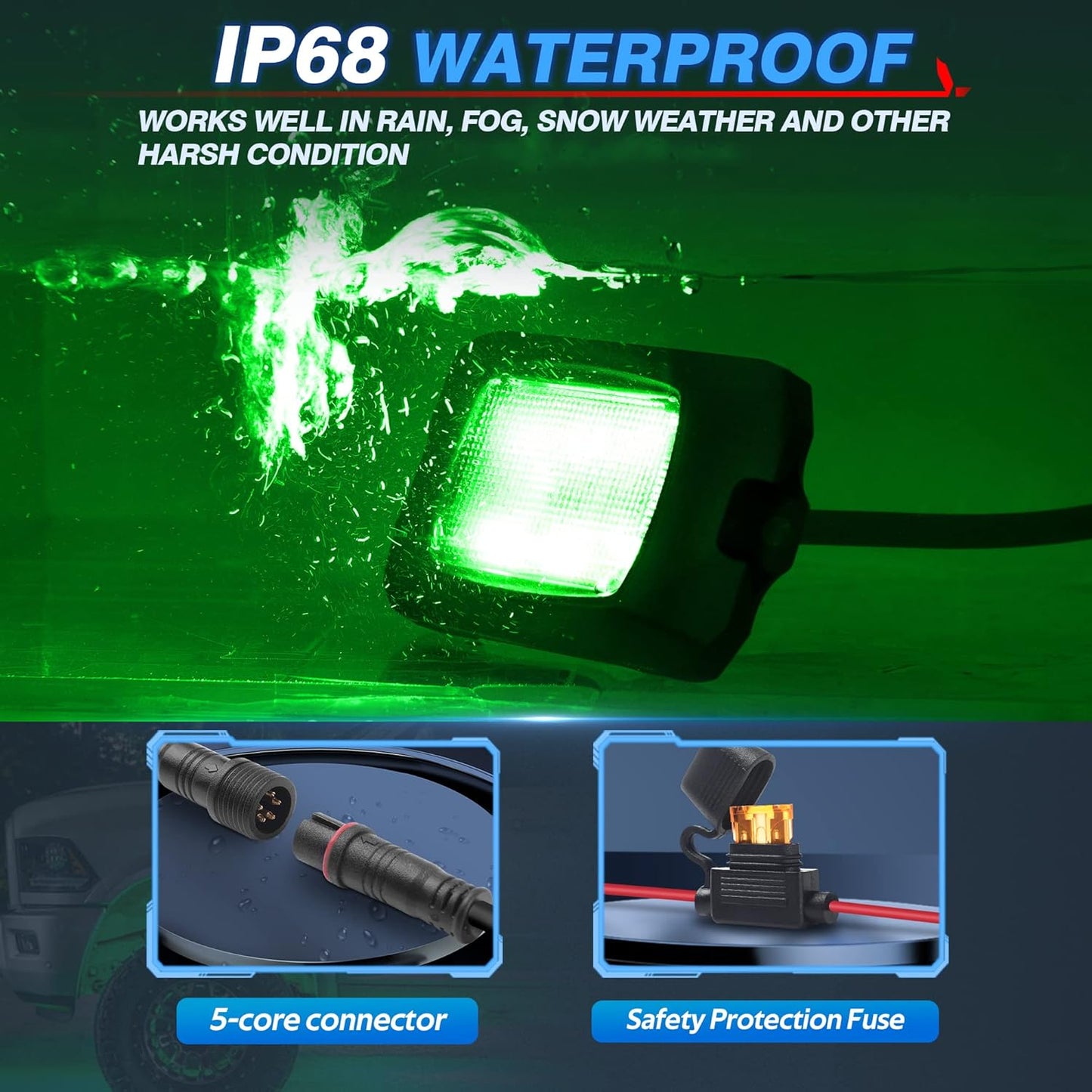 MICTUNING Q1 RGBW Rock Lights, 4 Pods Pure Color Underglow Neon Multicolor Lighting with Wiring Switch Kit, Bluetooth Controller, Remote Control, Music Mode for Trucks Car ATV UTV Golf Cart