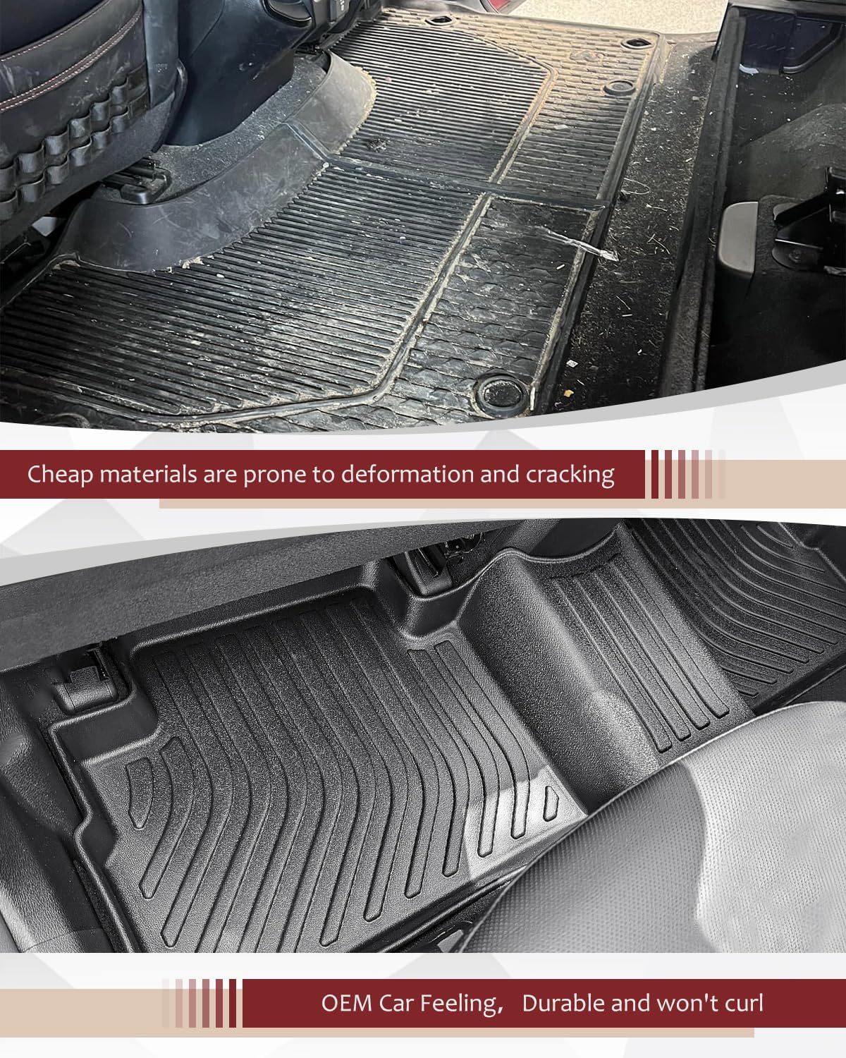 Icyhaws® Floor Mats for Buick Envision 2021 2022 2023 2024 2025 | All Weather TPE Rubber Car Floor Liners Automotive Accessories for Buick Envision 2021-2025 | Front & 2nd Row, 3-pc Black