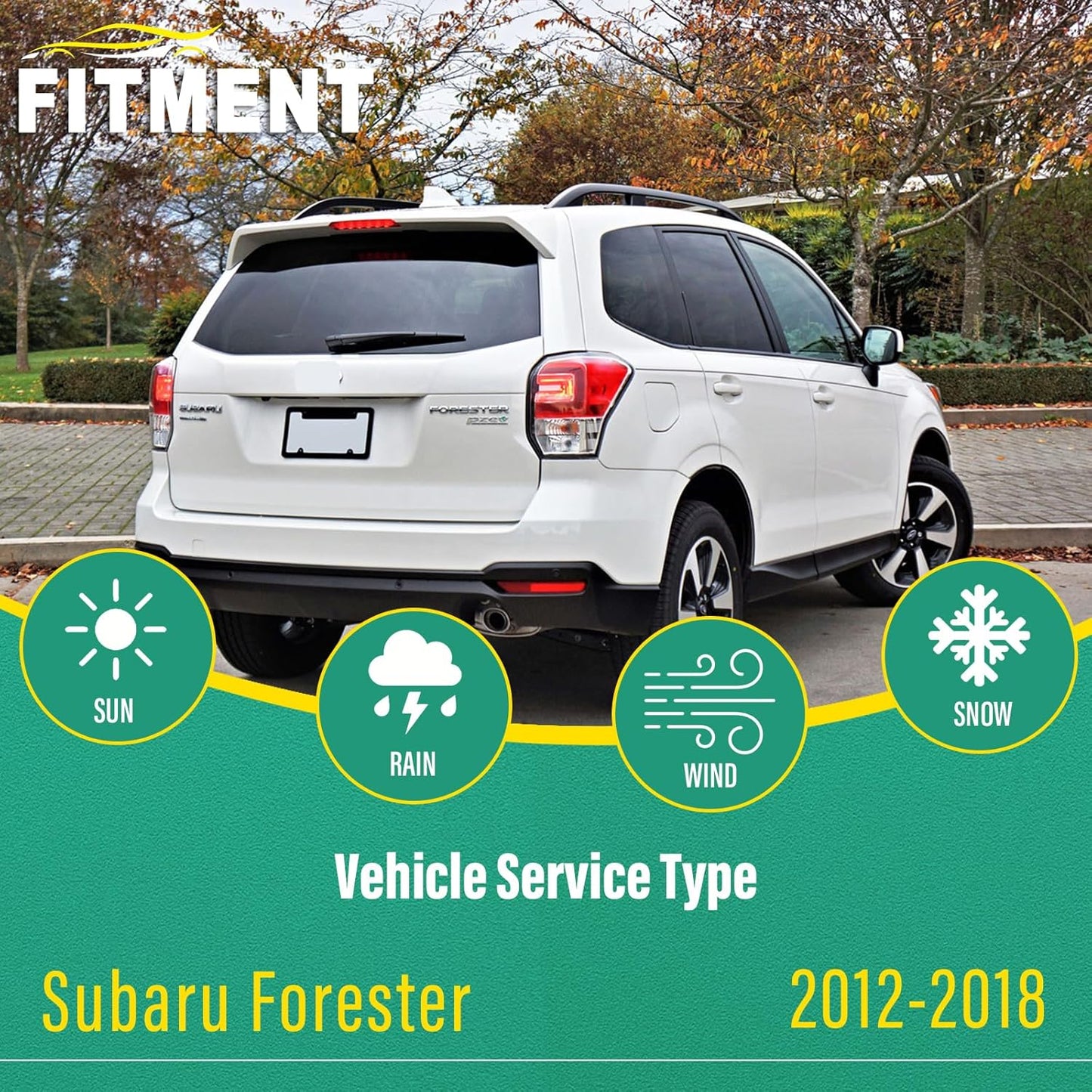 26" 17" 14" Windshield Wiper Blades Replacement for Subaru Forester 2012 2013 2014 2015 2016 2017 2018 Premium All Weather Front Rear Wipers Set - OEM Quality (Pack of 3)