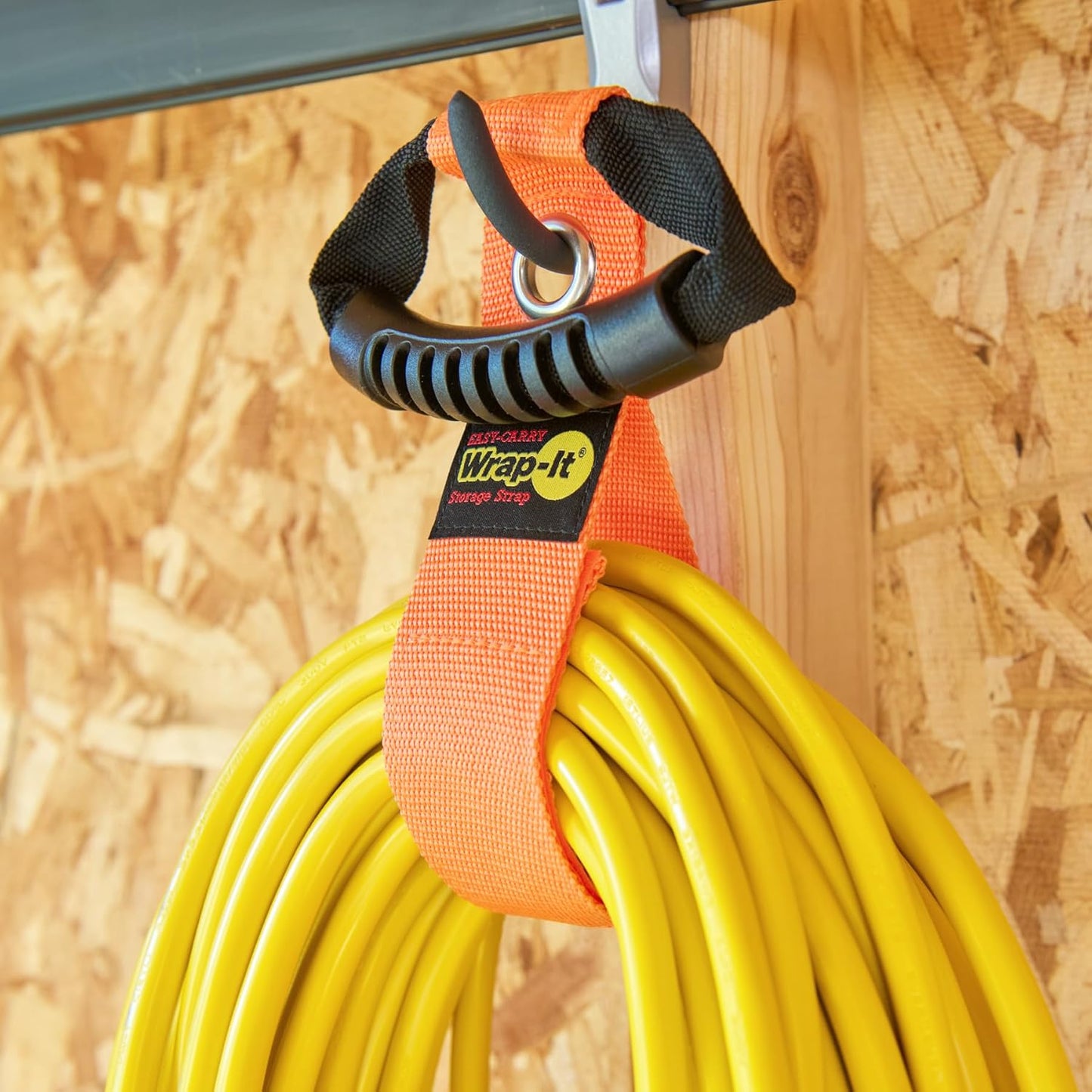 Easy-Carry Wrap-It Storage Straps - 17” (2-Pack) Blaze Orange with Grommet - Extension Cord Hanger Carrying Straps for RV Accessories