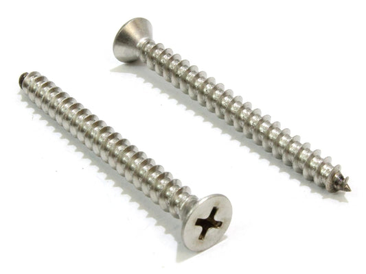 Bolt Dropper Stainless Steel Flat Head Phillips Screws - Pack of 100#6 x 1-Inch Wood Screws by - Durable and Rust-Resistant for Wood, Decking, and DIY Projects