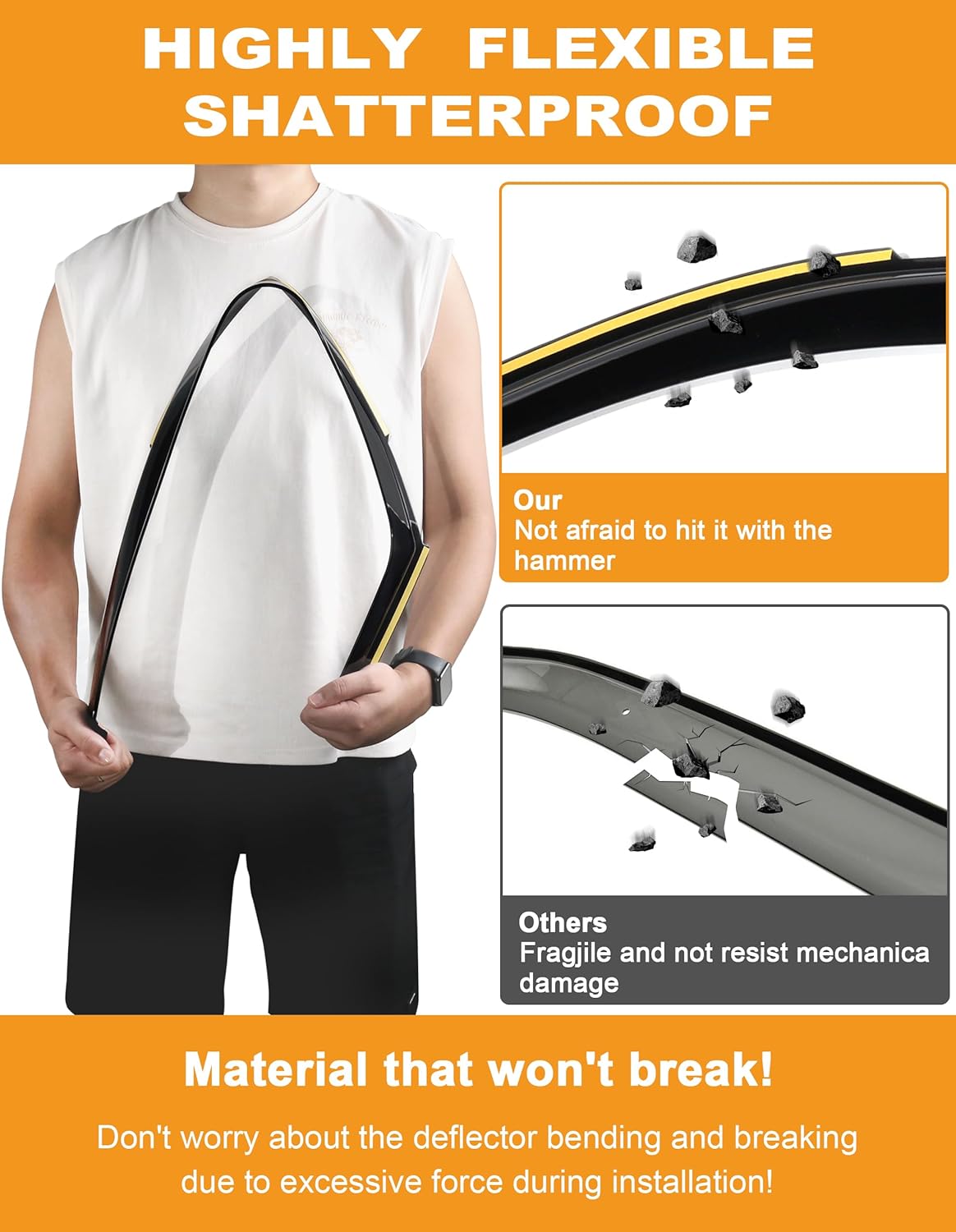 in-Channel Window Rain Guards Fit for Hyundai Palisade 2020 2021 2022 2023 2024 2025 Extra Durable Window Deflectors Vent Visors Shades Car Accessories Visors Rain Guards -4 pcs