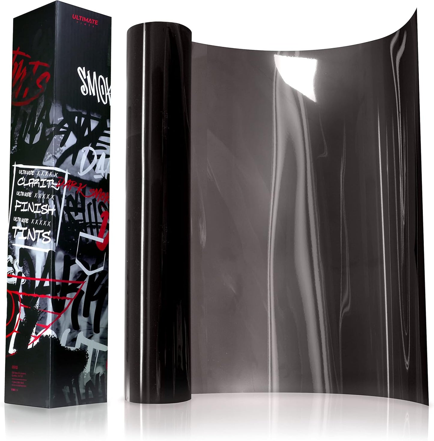 VViViD+ Ultimate Headlight Taillight Tint Vinyl Wrap (16" x 10ft, Dark Smoke)