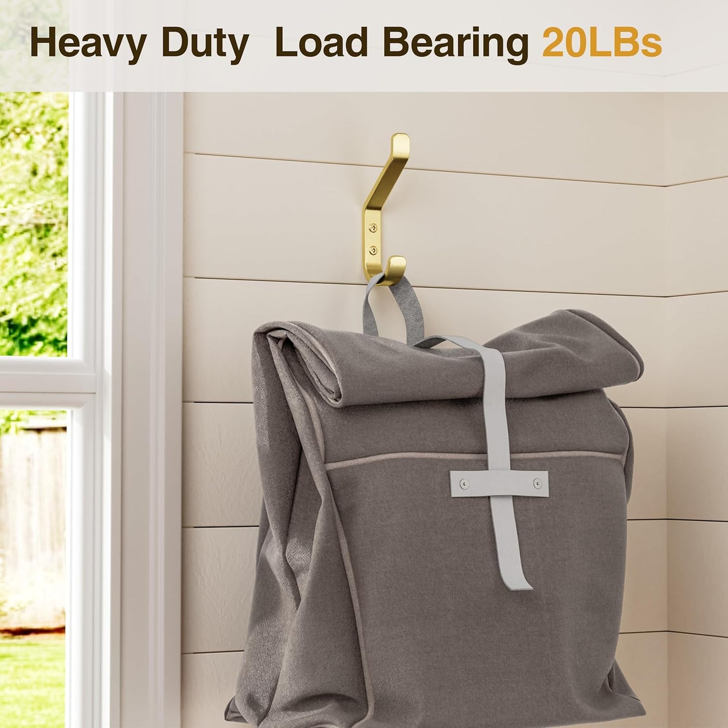 Coat Hooks Wall Mount for Hanging: 20LB Sturdy Hanger for Backpack, Towel, Bag, for Closet, Bathroom, Door, Mushroom, Stainless Gold 4 Pack, 3.75"