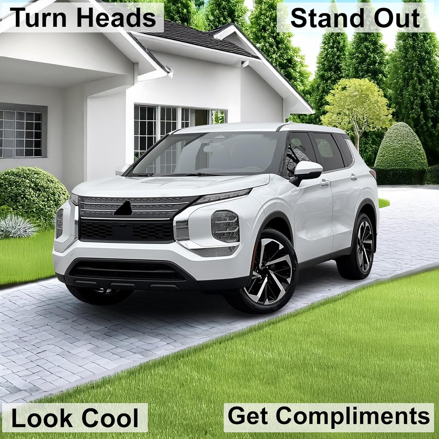 BOGAR TECH DESIGNS Full Headlight Head Light Tint Kit Compatible with Mitsubishi Outlander 2022-2025, Light Smoke