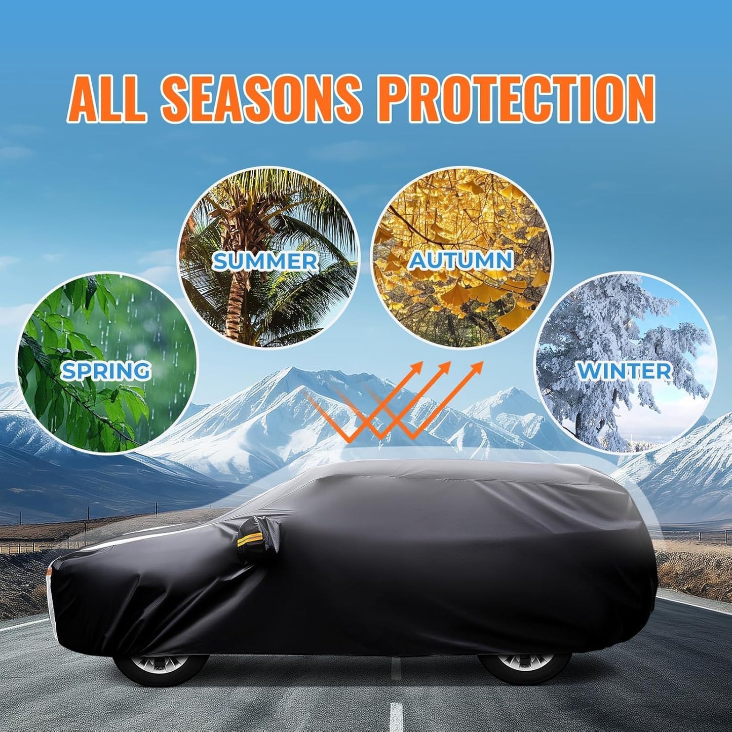 Mercedes Benz GLE Car Cover 100% Waterproof All Weather, Gift with Towel, 10 Layers SUV Car Cover Custom Fit 2015-2025 GLE 350/450/580, 63/53AMG, Outdoor Cover Rain Sun UV Protect with Door Zipper.