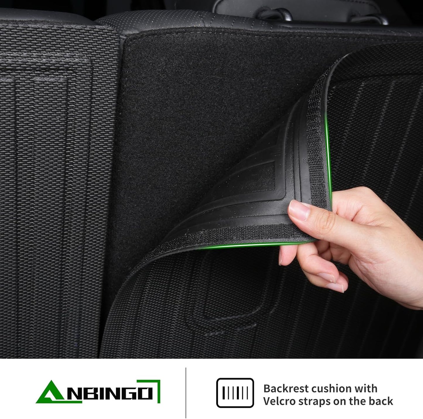 ANBINGO® Floor Mats & SeatBack Cargo Liner | CX90 2024-2025 7 Passenger | 2nd Row with Bucket Seat or Captain Seat | (60/40 Velcro Tape Fixed Backmats) TPE 3 Rows Waterproof Car Mat