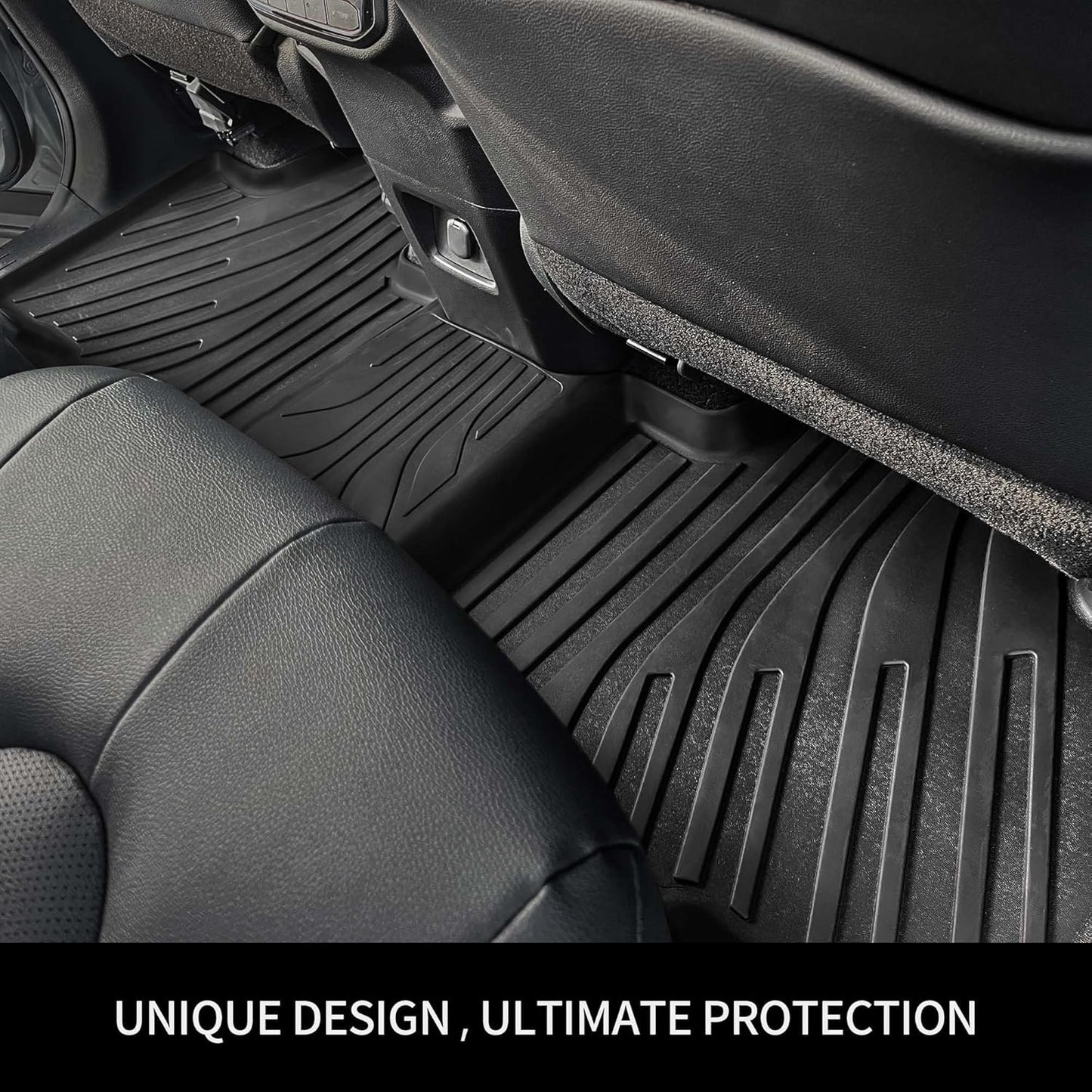 OEDRO Upgraded Floor Mats Fit for Toyota Grand Highlander 2024 2025 w/Subwoofer 7 Seat (Include Hybrid), TPE Interior Seat Back Covers and Cargo Liner Behind 3rd Row (Trunk Mat with Backrest Mat)