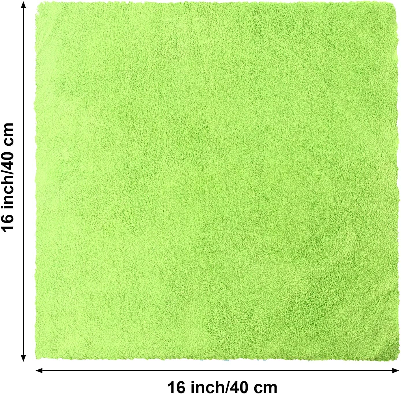 Shimeyao 30 Pcs Edgeless Microfiber Plush Towels for Cars Detailing Drying Wash Polishing Absorbent Cleaning Cloths, 500 GSM, 16 x 16 Inch(Multicolor)