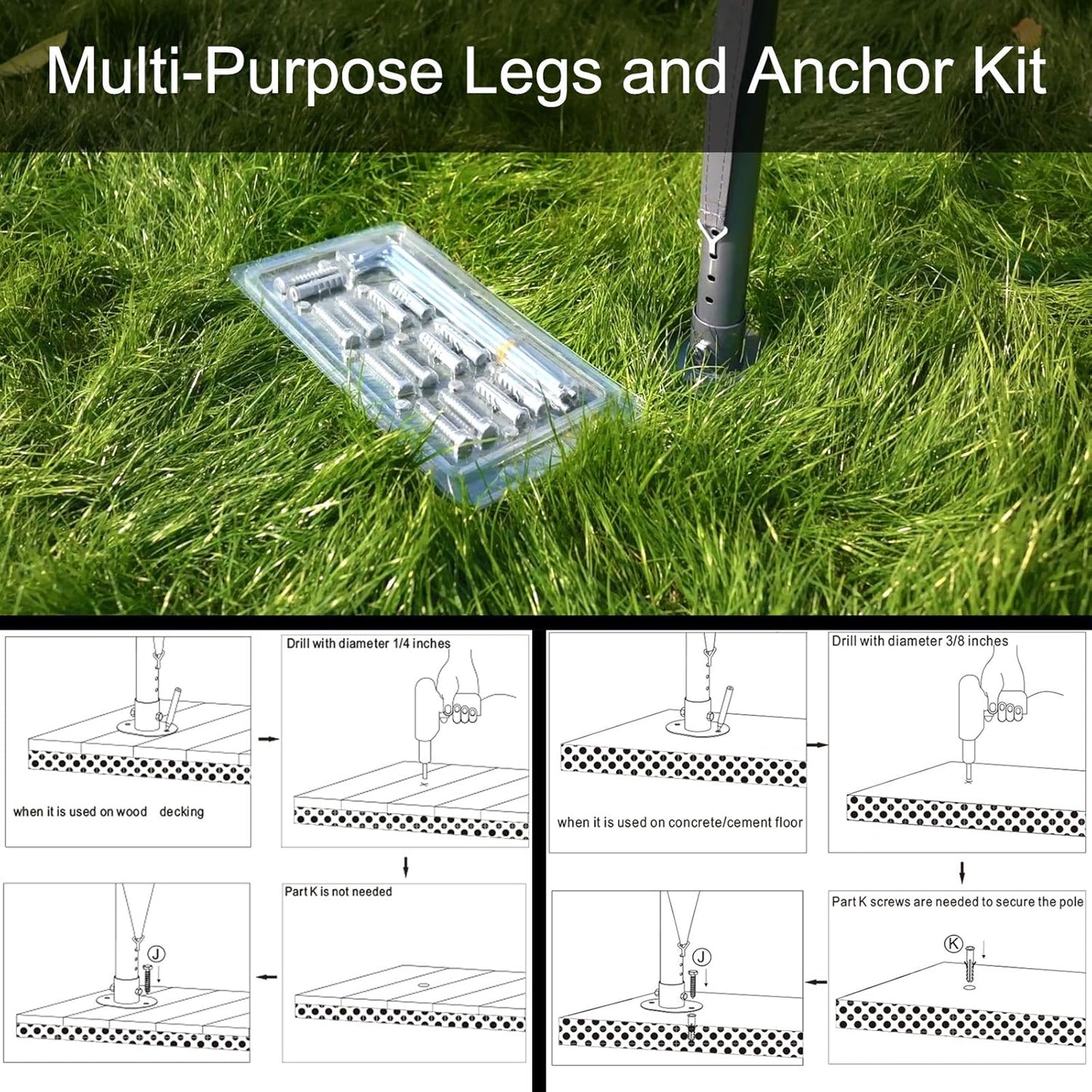 Sunnyglade 10x20 Ft Heavy Duty Carport Canopy Outdoor Portable Garage Tent Boat Shelter with 6 Legs for Outdoor Party, Wedding, Birthday, Garden, Boat,Dark Grey