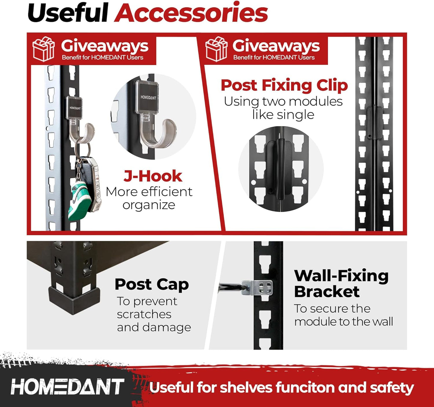 HOMEDANT 5 Tier Laminated Boltless Heavy Duty Garage Storage Adjustable Wide Size Metal Shelving Unit Utility Rack Shelves Organization Multipurpose Shelf Shed Warehouse 47.7"W x 24.1"D x 71.3"H 2Pack