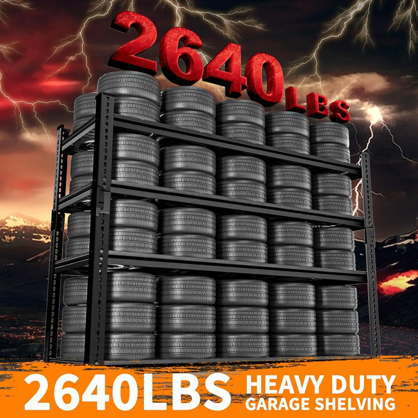 Storage Shelves Heavy Duty 4 PCS, 48"L x 18"W x 60"H Garage Wire Shelving Unit Loads 2640LBS, 4-tier Adjustable Metal Industrial Utility Shelf Rack for Kitchen, Laundry, Pantry, Warehouse, Basement