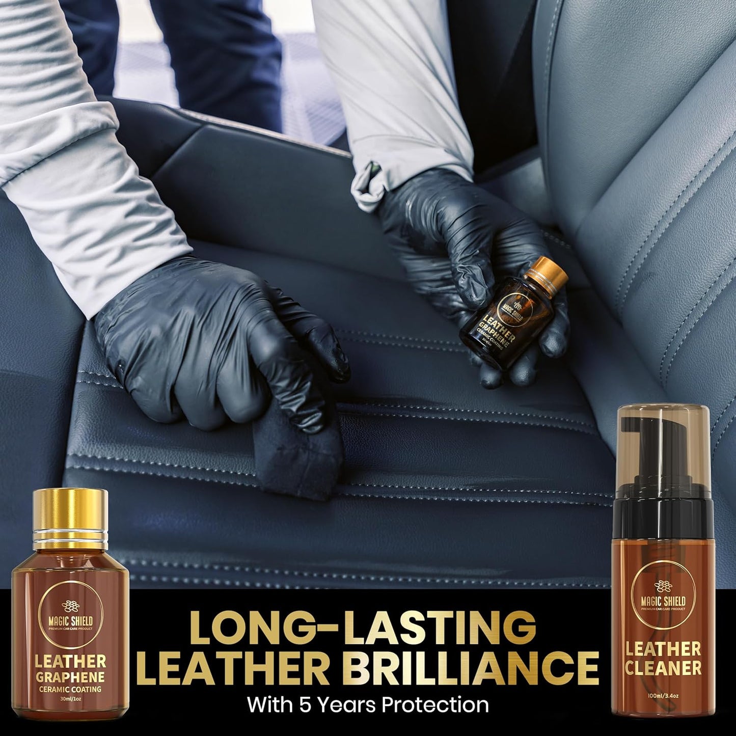 Graphene Leather Care Coating- Lasts 5 Years+ in Real World - Advance SiO2 Protection, UV & Water Resistant, Perfect for Cars, Motorcycles, Marine, RVs, Furniture and Shoes