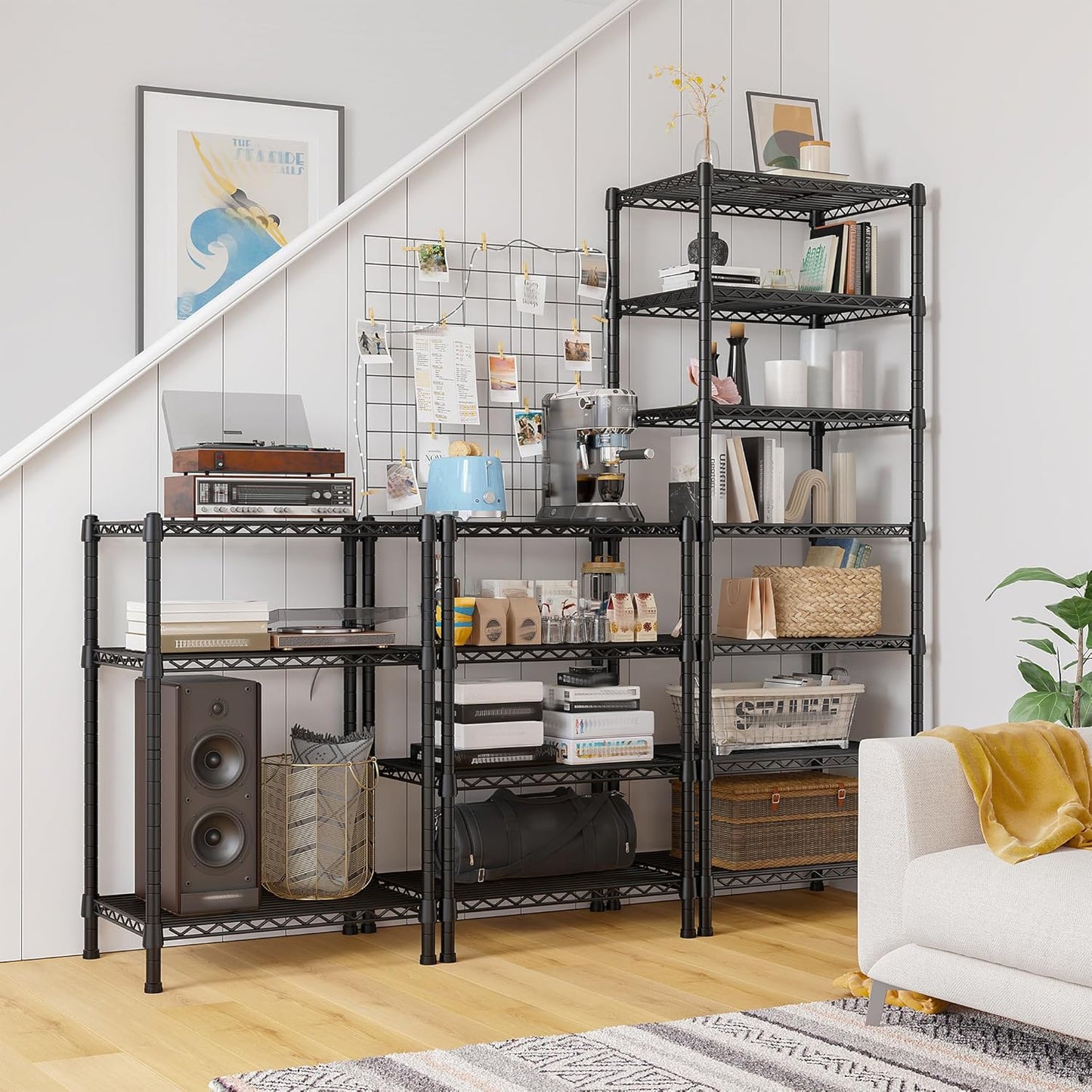 REIBII 7-Tier Metal Shelving Unit, 71’’H x 18’’W x 18’’D, 1176 LBS Weight Capacity, Adjustable Garage Shelving for Storage, Heavy Duty Shelves for Kitchen, Living Room, Bathroom etc.