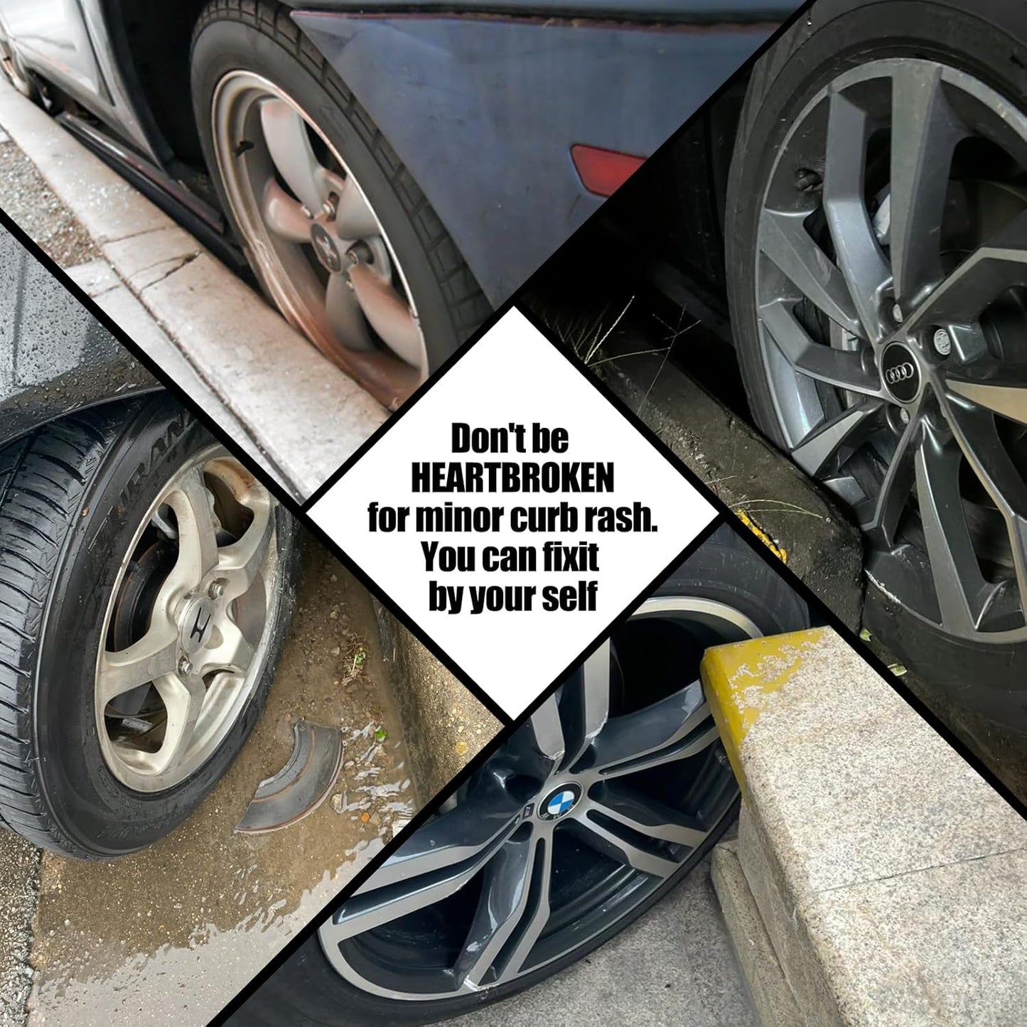 Rim Touch Up Paint - Car Wheel Repair Kit Curb Rash, Gloss or Matte Black Rim Touch Up Paint, Quick And Easy Wheel Scratch Repair Kit, Wheel Repair Kit Curb Rash (Pure Black + Varnish)