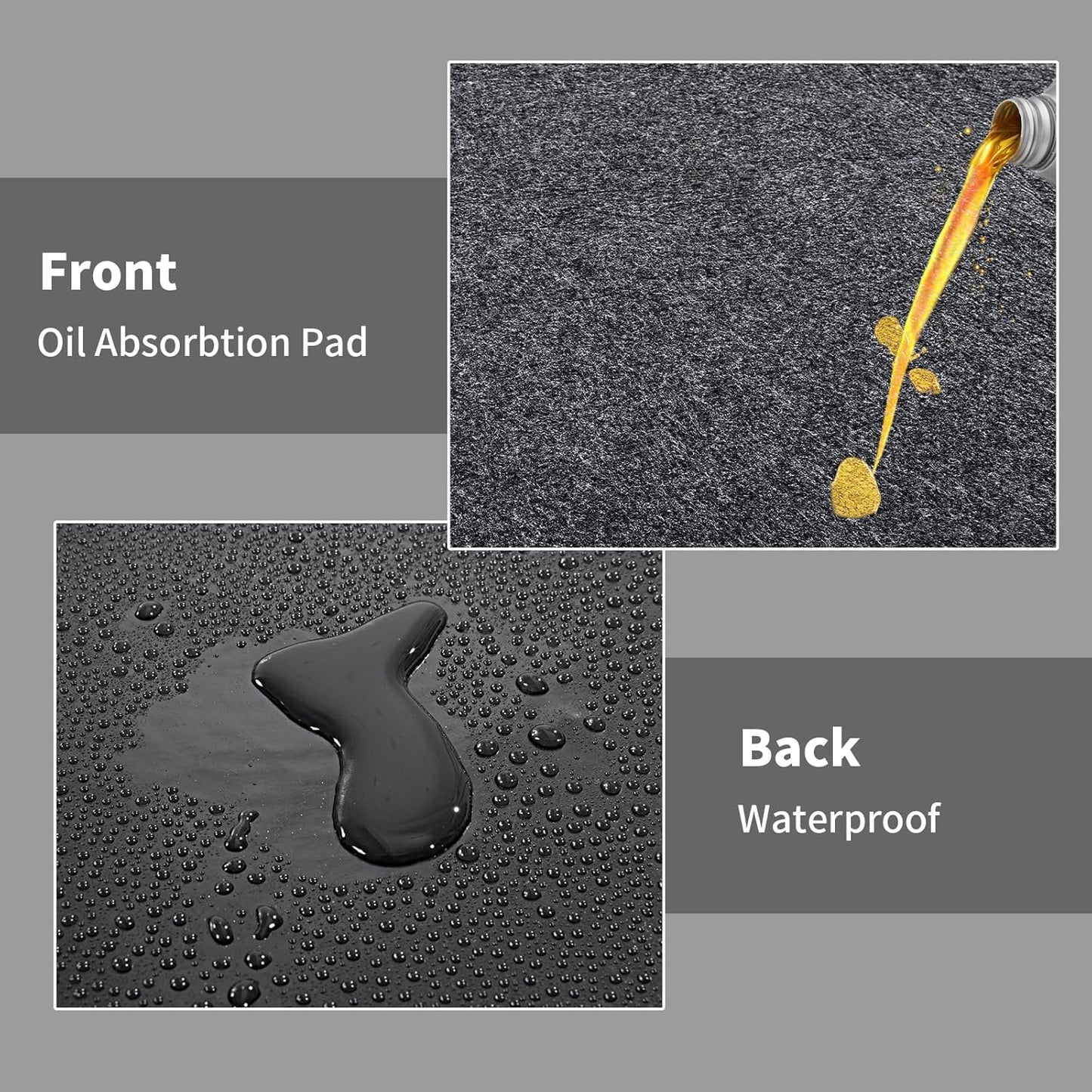 MABOZOO Garage Floor Mat 8.8 x22 Ft, Extra Large Garage Carpet Rug, Reusable Absorbent Oil Spill Mat, Washable Parking Flooring Rug for Under Car, Protects from Spills, Drips and Stains