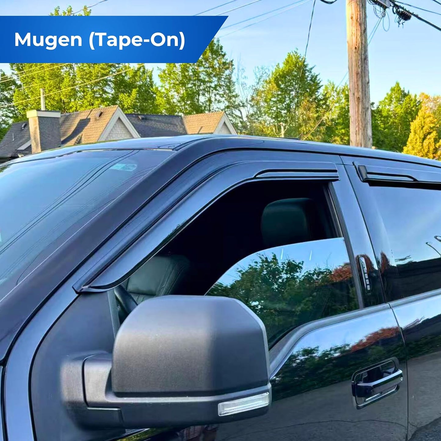 KPY Window Visor Compatible with Volkswagen (VW) Golf MK7 Hatchback 2015-2021, 4PC Rain Guard Side Window Vent Deflectors Tape-On Mugen Style, 2015 2016 2017 2018 2019 2020 2021