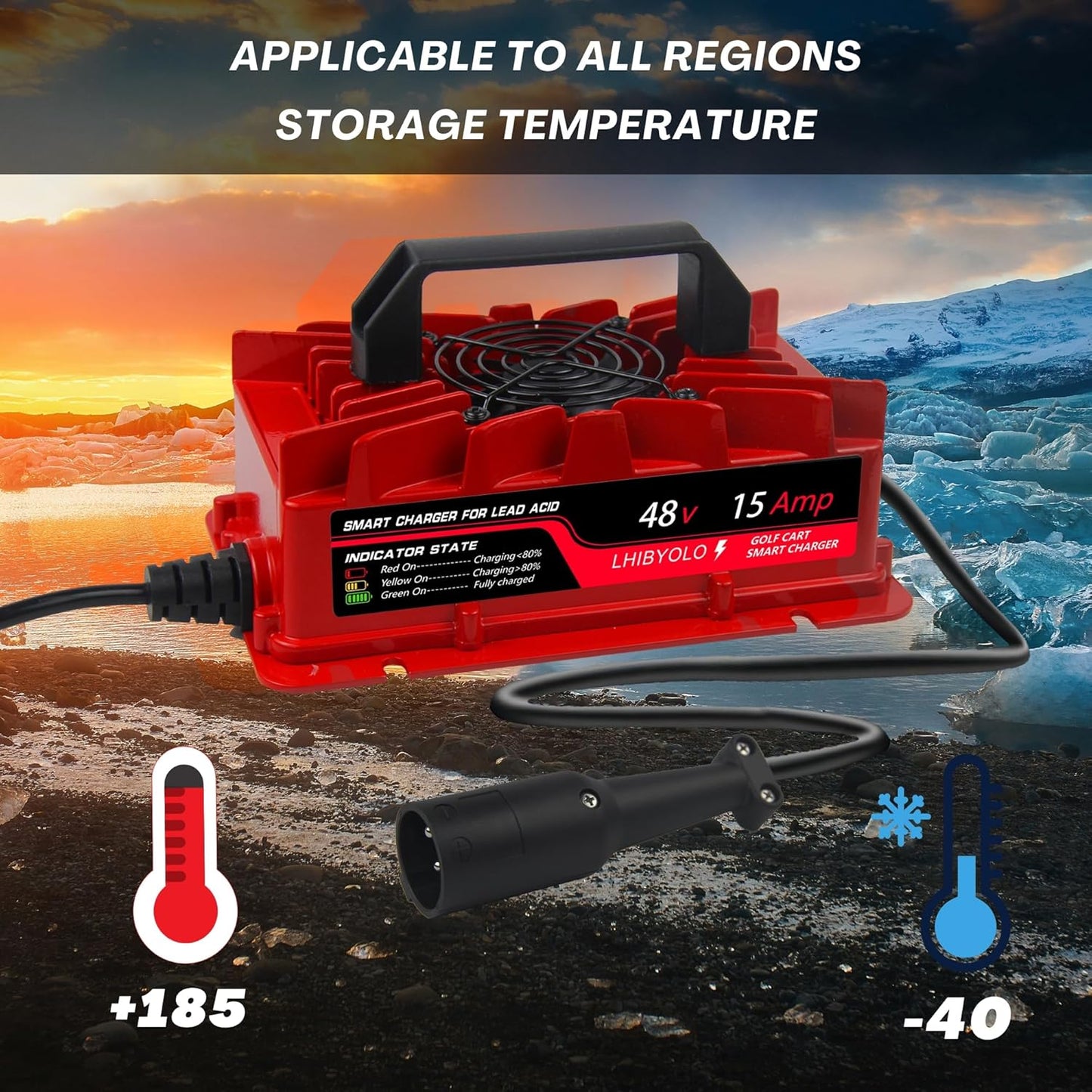 48V Golf Carts Battery for 15 AMP Club Car, with Type 3-Pin Round Plug, 4-7 Hours Full,Club Car 48 Volt,48 Volt Golf Cart Batteries