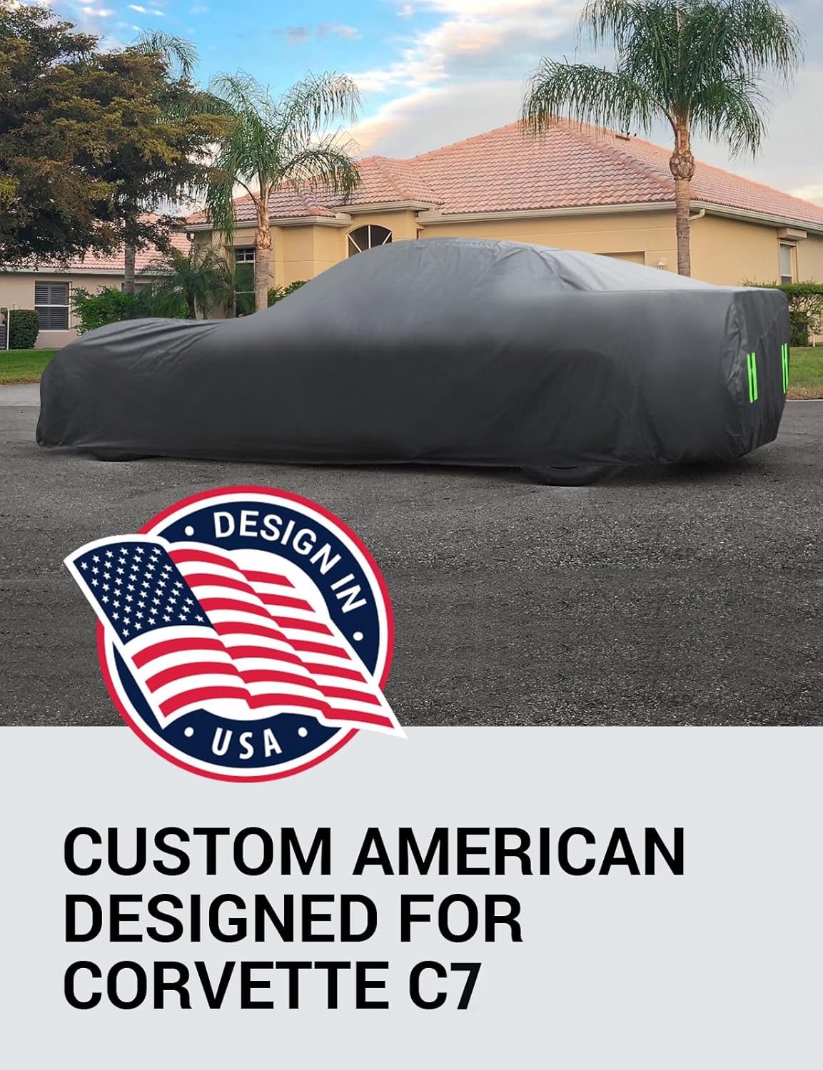 Proadsy 2025 Upgrade Car Cover Compatible with C7 Corvette 2014-2019 Windproof All Weather Waterproof Sun Rain UV Dust Snow Protection Outdoor Covers