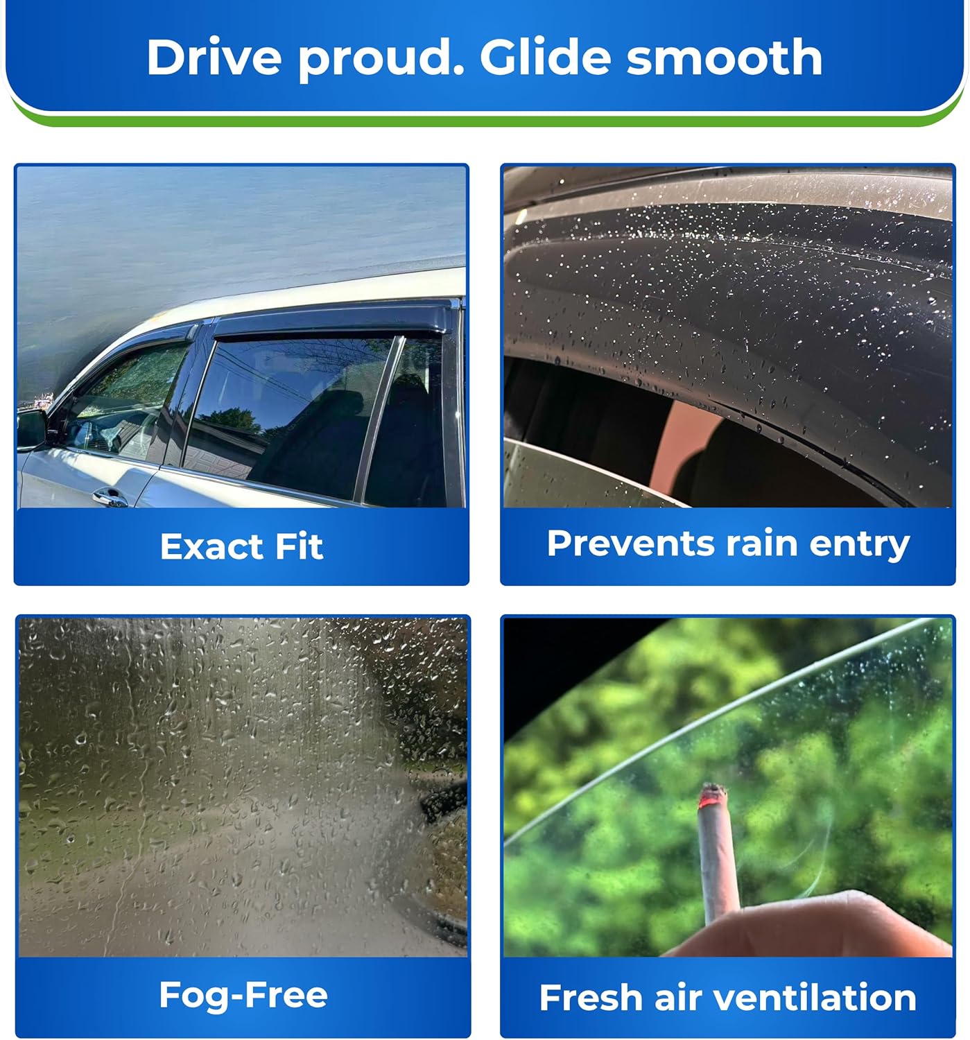 KPY Window Visor Compatible with Toyota Yaris iA & Scion iA Hatchback 2016-2020, 4PC Rain Guard Side Window Vent Deflectors Tape-On Mugen Style, 2016 2017 2018 2019 2020