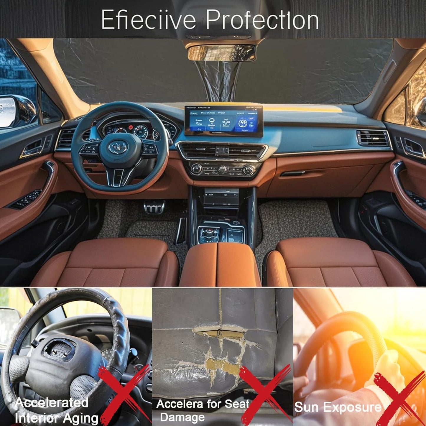 Windshield Sunshade for Ford F150 F250 F350 Escape Raptor Expedition 2025 1996-2025 Automotive Accessories for Car Front Window Sun Shade Vehicle Interior Protector