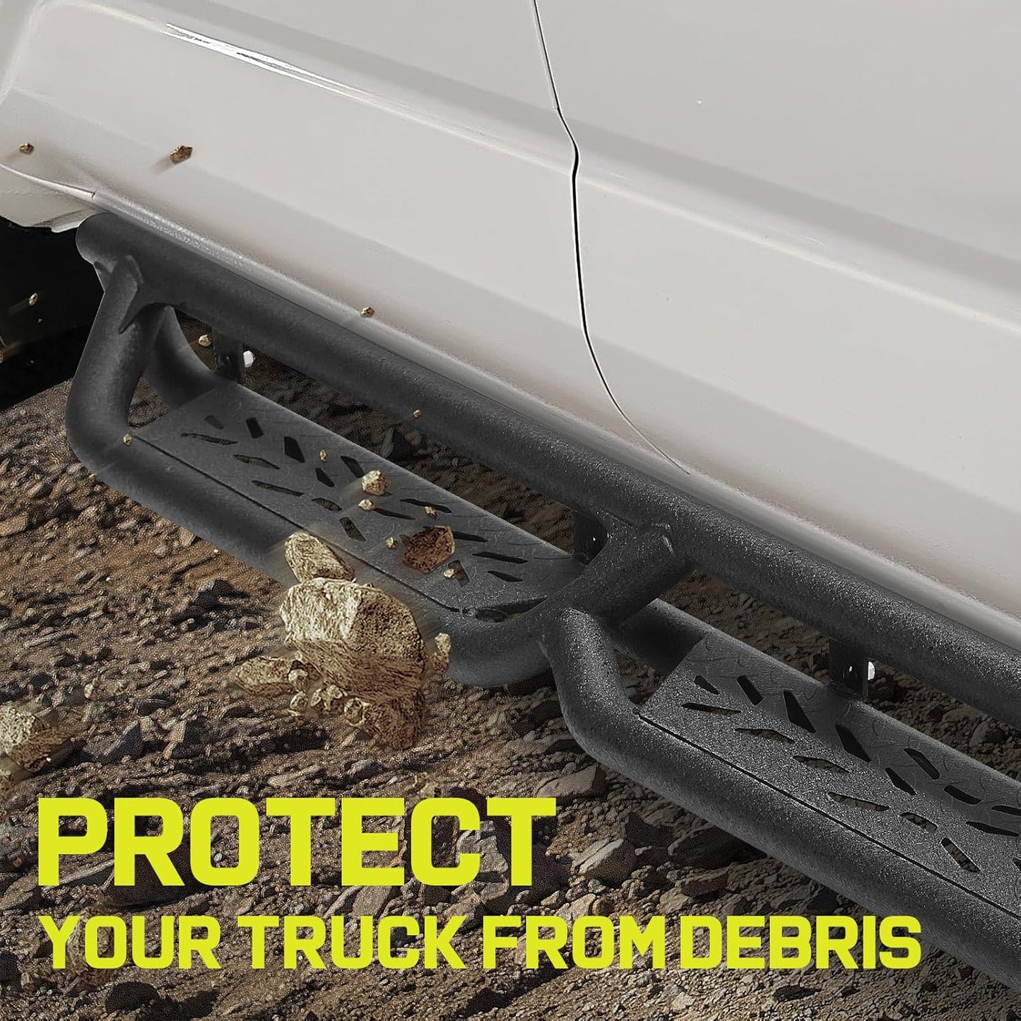 BINARY STAR Running Boards Compatible with Vehicle 2022-2025 Toyota Tundra CrewMax Cab. 6 Inch Tundra Step Bars Carbon Steel Nerf Bars, Bed Access Side Steps Step Rails.