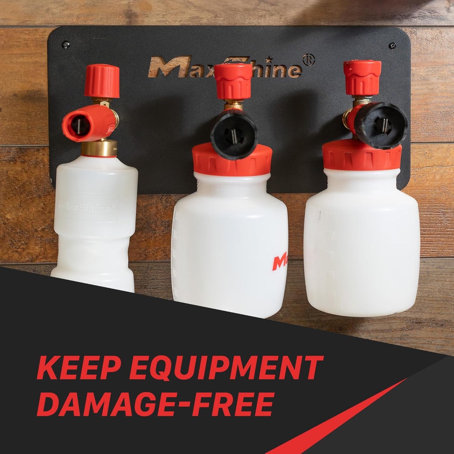 Maxshine 1/4" Universal Quick Connect Foam Cannon Holder – Wall-Mounted Organizer for Garage & Mobile Detailing – Holds Multiple Foam Cannons – Durable & Compatible Design