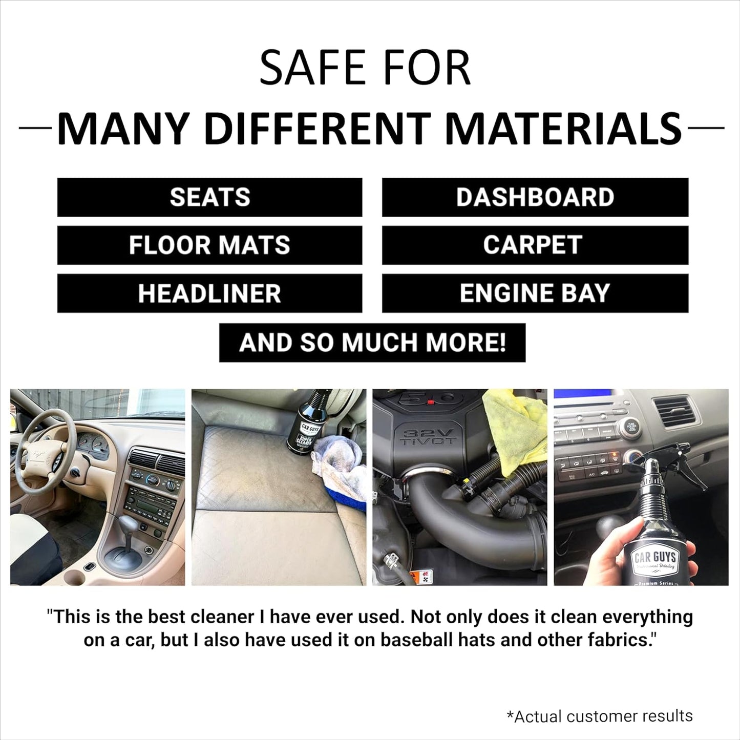 CAR GUYS Super Cleaner | Effective Car Interior Cleaner | Leather Car Seat Cleaner | Stain Remover for Carpet, Upholstery, Fabric, and Much More! | 18 Oz Kit with Microfiber Towel