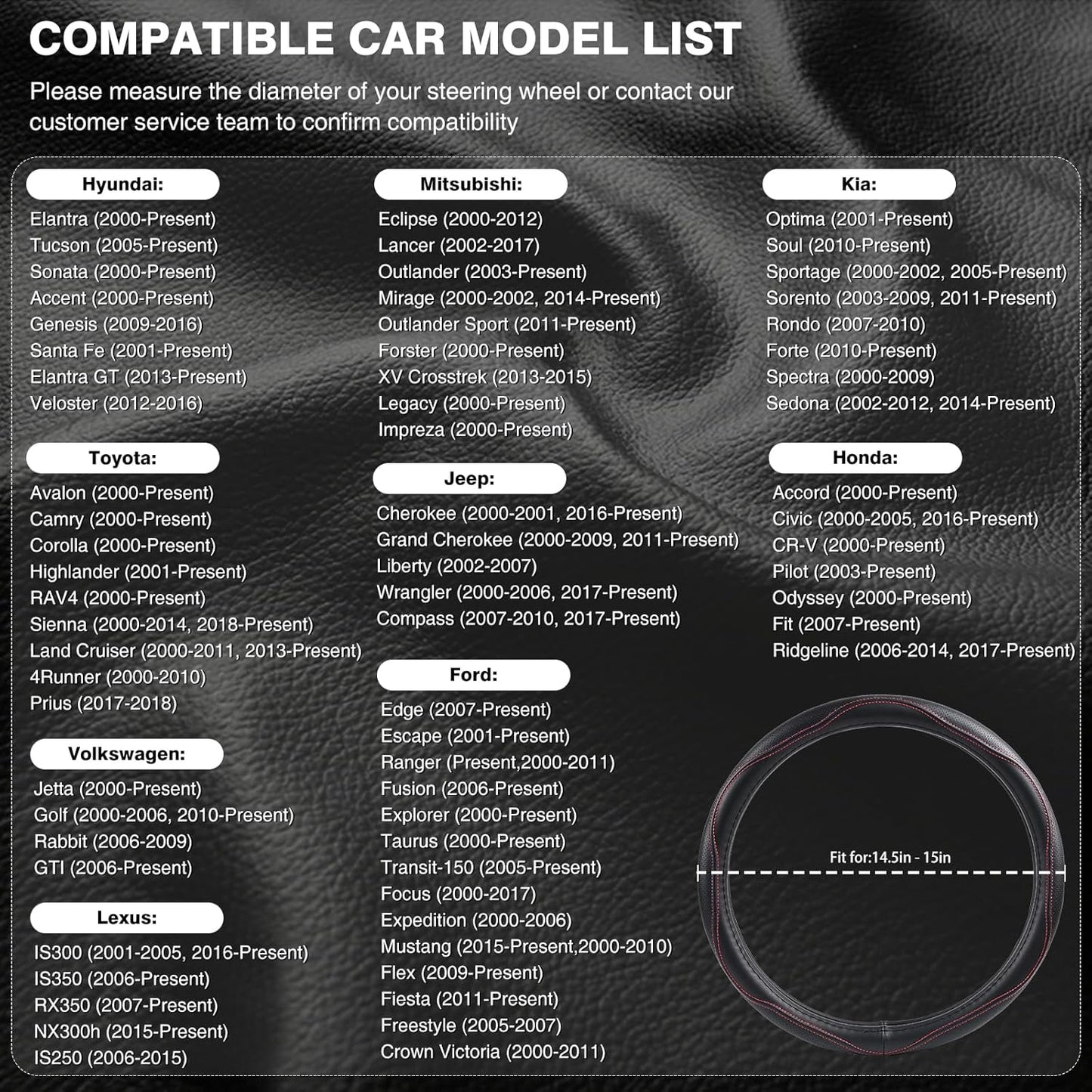 High-Grade Gray Genuine Leather Steering Wheel Cover for Men Women，Real Cowhide Leather Steering Wheel Cover for Cars,Universal 14.5-15 inch Steering Wheels