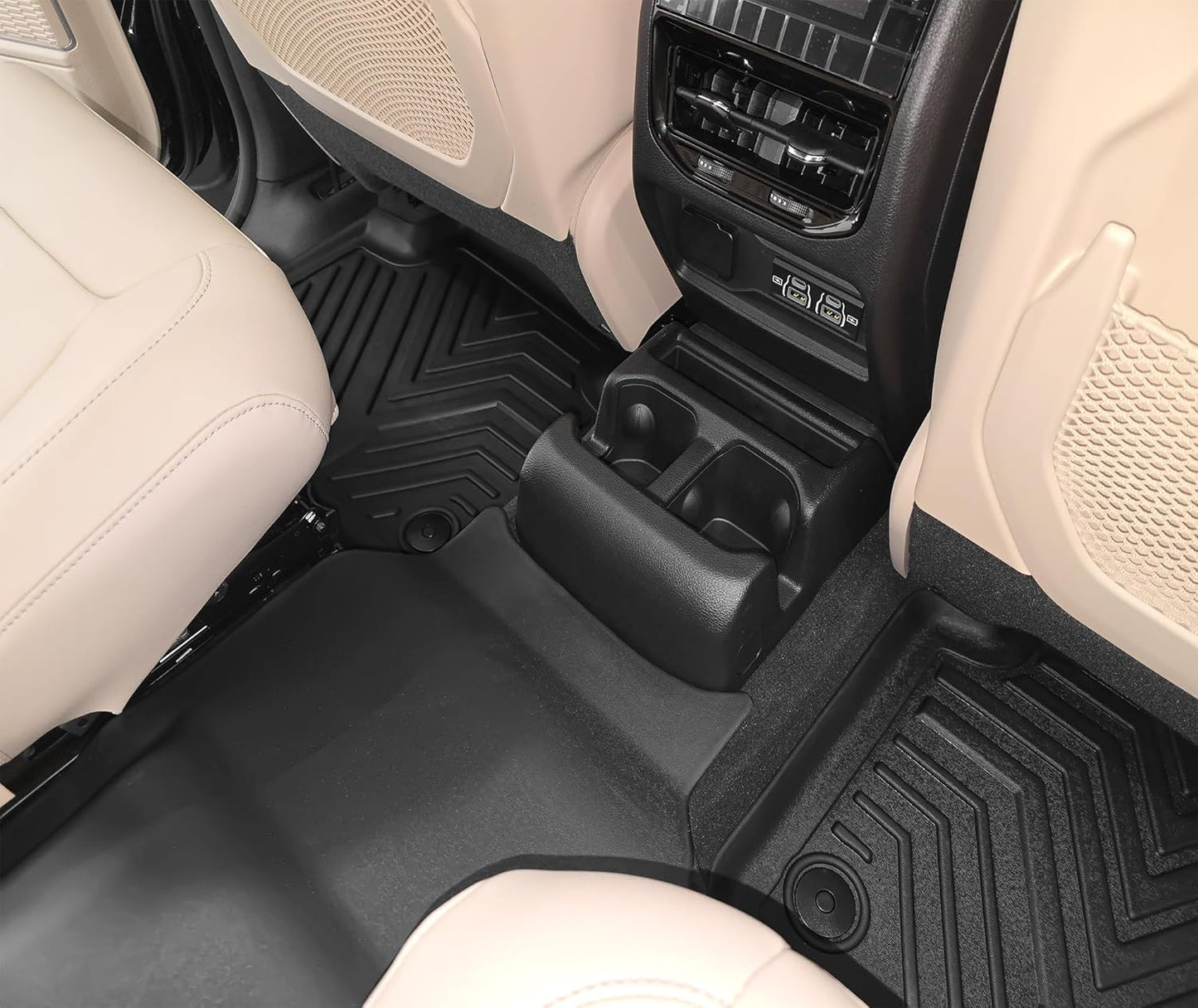YITAMOTOR Floor Mats & Cargo Liner Fit for Jeep Grand Cherokee L 2021-2025 6 Seat, TPE All Weather Custom Fit Floor Liner for 1-3 Rows and Trunk Full Set Mats Automotive, Black(Without Center Console)