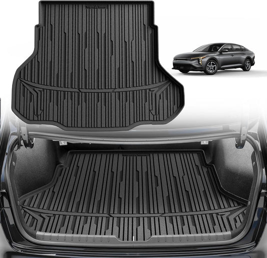 TripleAliners All Weather Trunk Mat Compatible with 2024-2025 KIA K4 Sedan Accessories Cargo Mat Custom Fit TPE Full Coverage Protection Odorless Waterproof Cargo Liner