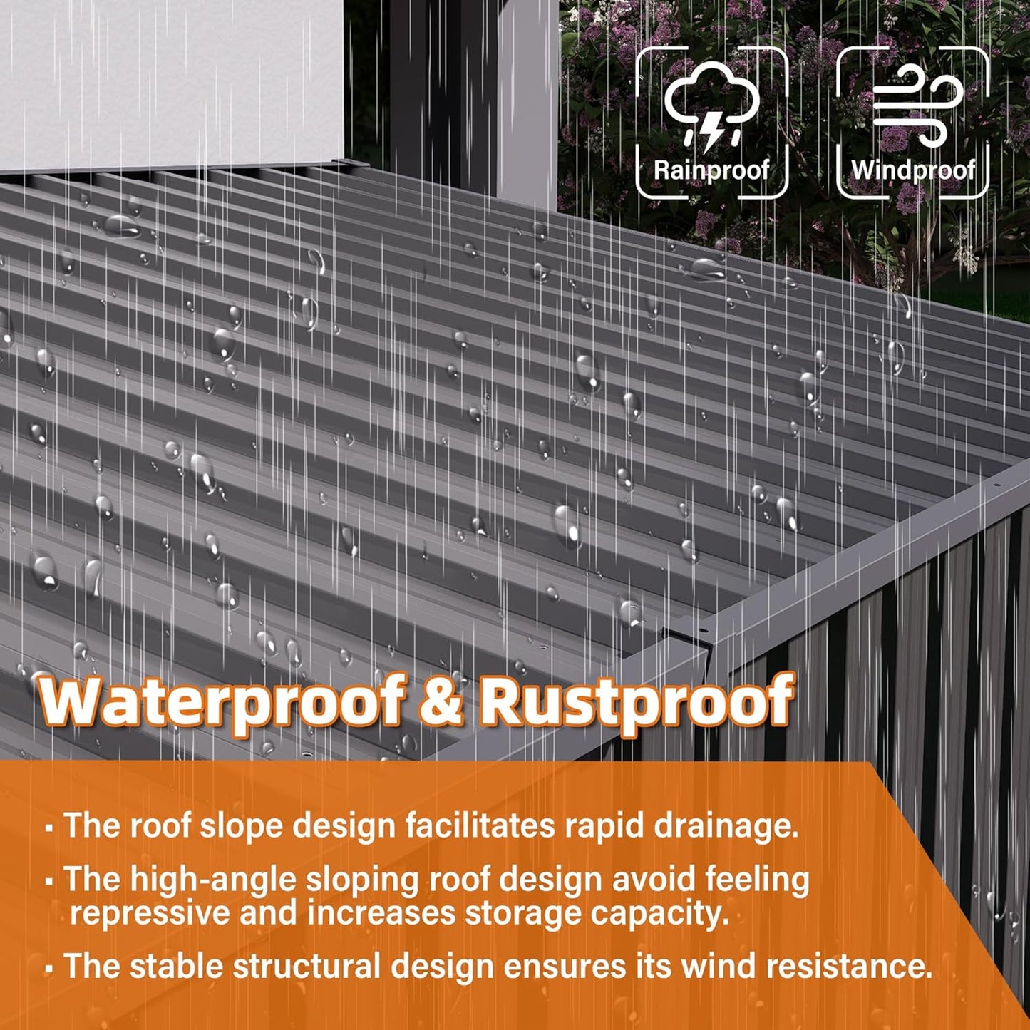 ARMSET Outdoor Storage Shed 4x9 FT for Backyard Organization & Tool Protection - Waterproof Metal Garden Shed, Galvanized Steel Tool House for Patio & Lawn