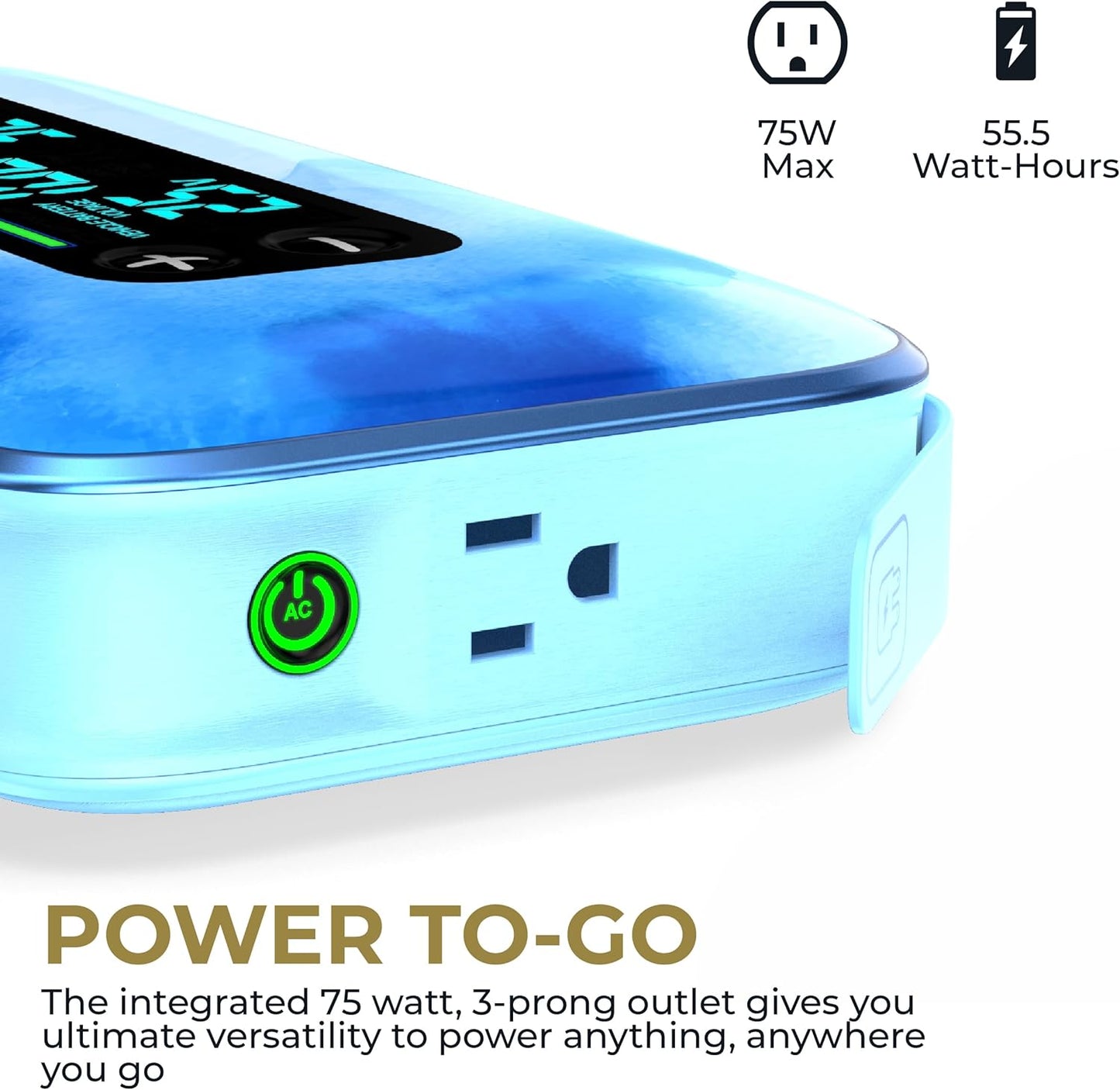 HALO Bolt Ultimate 3 Portable Car Battery Jump Starter | 130 PSI Air Compressor, 55.5Wh USB Power Bank, Large Display, Emergency Floodlight & Charger, Jumps Cars SUVs & Trucks, Inflates Tires — Blue