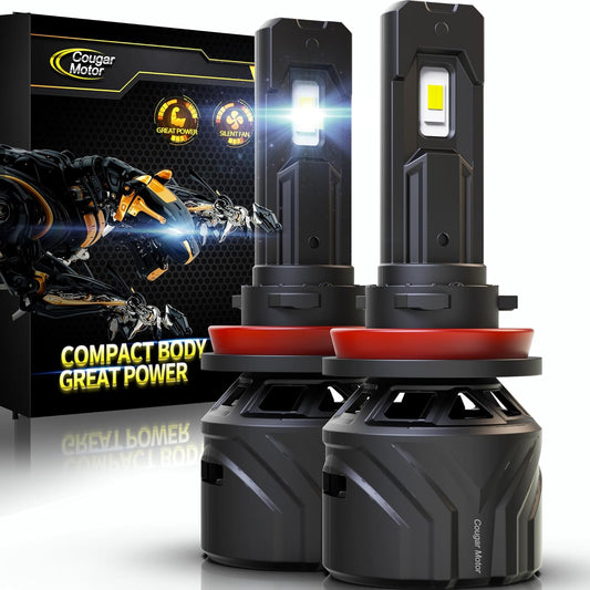 Cougar Motor H11 Bulbs, H11 Light Bulb H8 H9 Fog Lights 6500K White Non-Polarity H11 Fog Bulb Plug and Play - Pack of 2