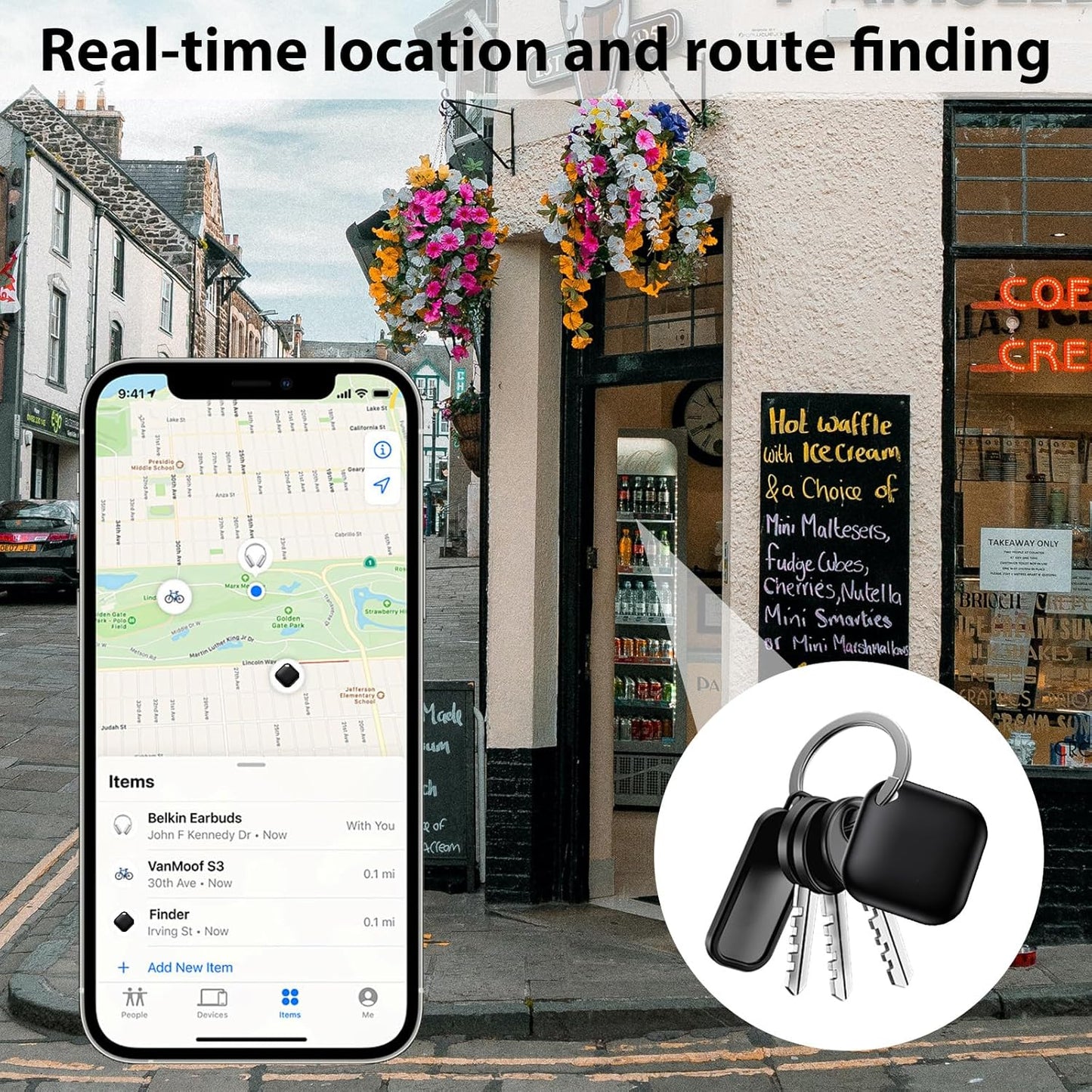 2 Pack GPS Vehicle Tracker, Hidden Vehicle Tracker, No Subscription and Monthly Fees and SIM Card Required, Tracker with Sound, Works with Find My, Suitable for Children, Pets, Vehicles (iOS only)