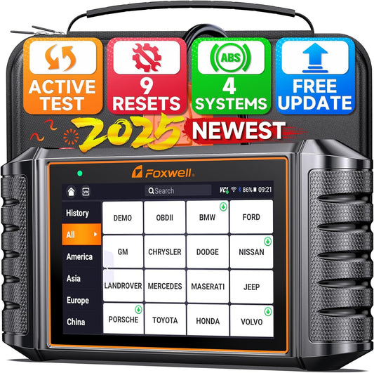 FOXWELL NT716 Bidirectional OBD2 Scanner – ABS, Airbag, Transmission, Engine Scanner with 9 Service Resets Including ABS Bleeding Oil Light, EPB, BMS, DPF, Throttle Relearn, Orange