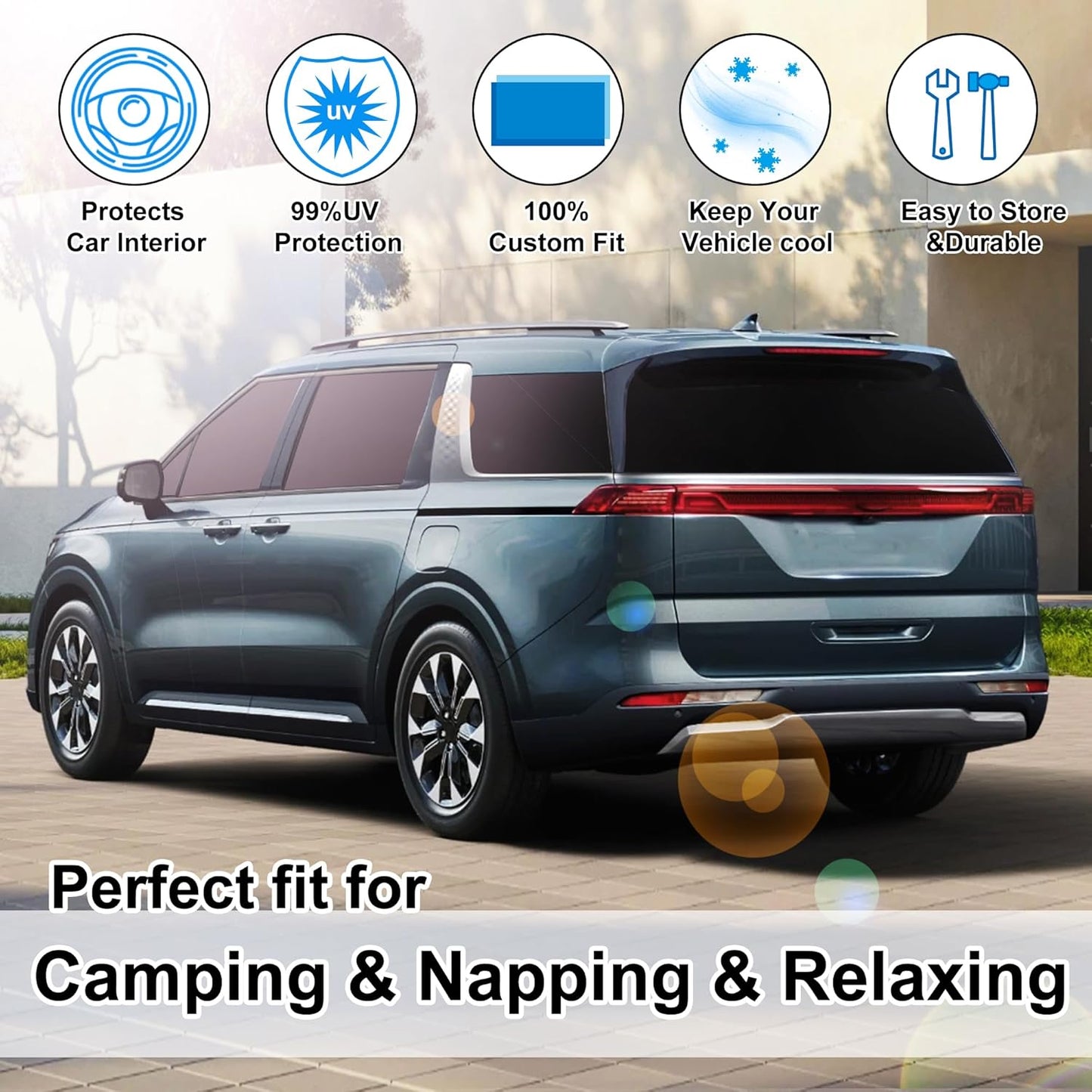 TINGLU Window Shades for Kia Carnival 2022 2023 2024 2025 Accessories Car Side Full Windows Rear Triangular Windshield Sun Shade Sun UV Rays & Privacy Protection for Camping,Napping,and Relaxing 8PCS