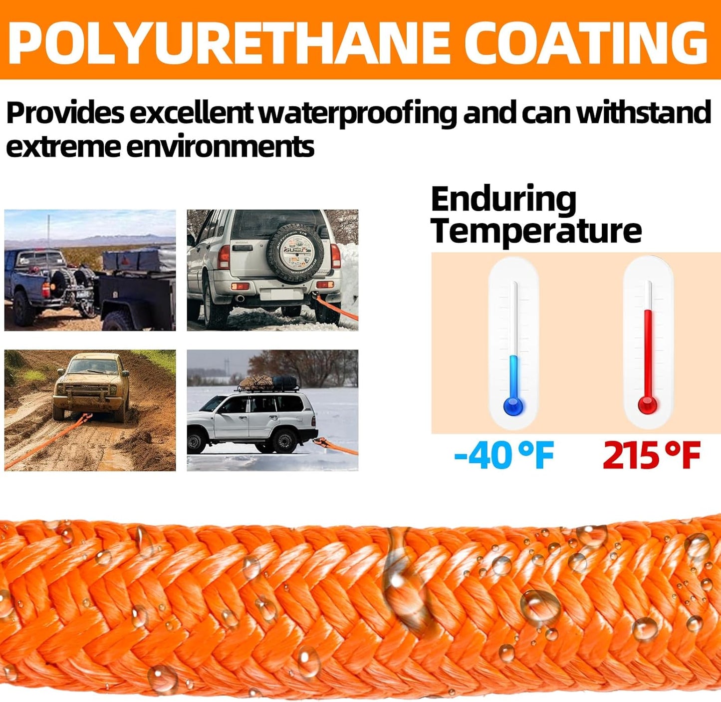 MITZONE Recovery Tow Strap,Heavy Duty Tow Strap Recovery Kit,Car Vehicle Heavy Duty Recovery Rope 30864 lbs for Diesel Trucks,SUV, ATV,Backhoe, Excavators,Ring Shackles,Storage Bag