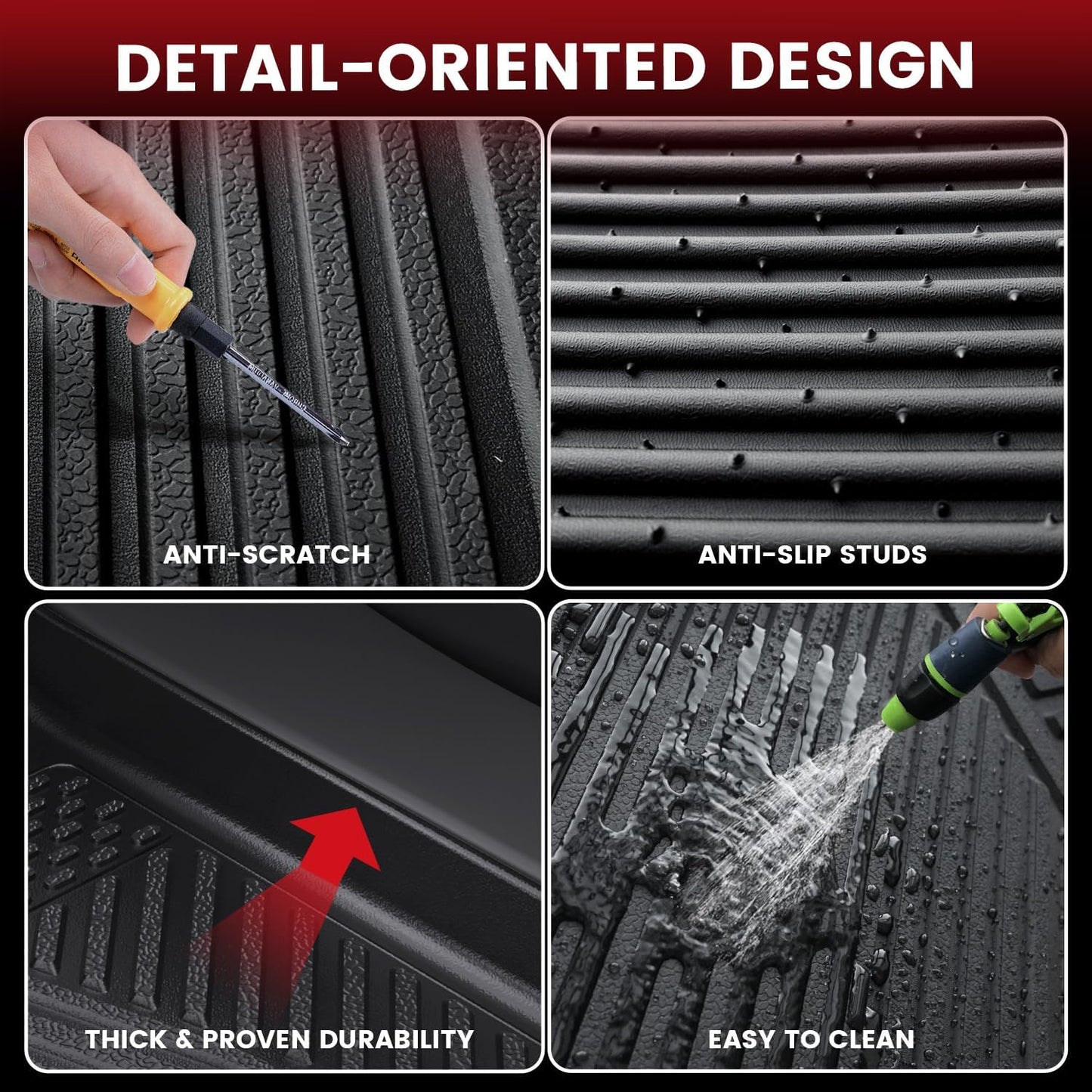 LASFIT Floor Mats & Cargo Mat for Mazda 3 2018 2017 2016 2015 2014 (Only Fits Hatchback, Not Fits Sedan) All Weather TPE Floor Liners Front & Rear Row Full Set Car Mats Accessories - Black