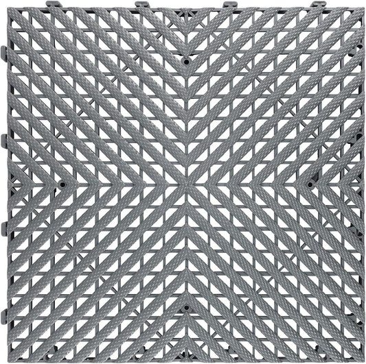 Interlocking Garage Floor Tiles - 0.79in,Vented, Self-Draining, Non-Slip Flooring, Modular, Virgin Polypropylene, Ideal for Garages, Patios, Basements, Decks -51.6 sq ft (Grey, 30PCS)