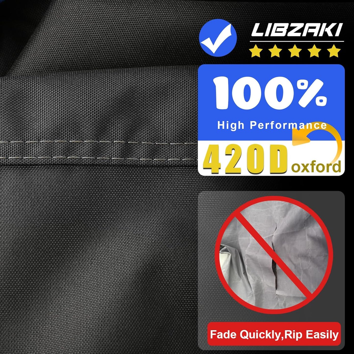 Motorcycle Cover with Side+Top Box Heavy Duty 420D Waterproof for Touring Models Harley Davidson Ultra Limited,Road Glide Limited, Gold Wing,Road Master,Indoor & Outdoor Storage Black