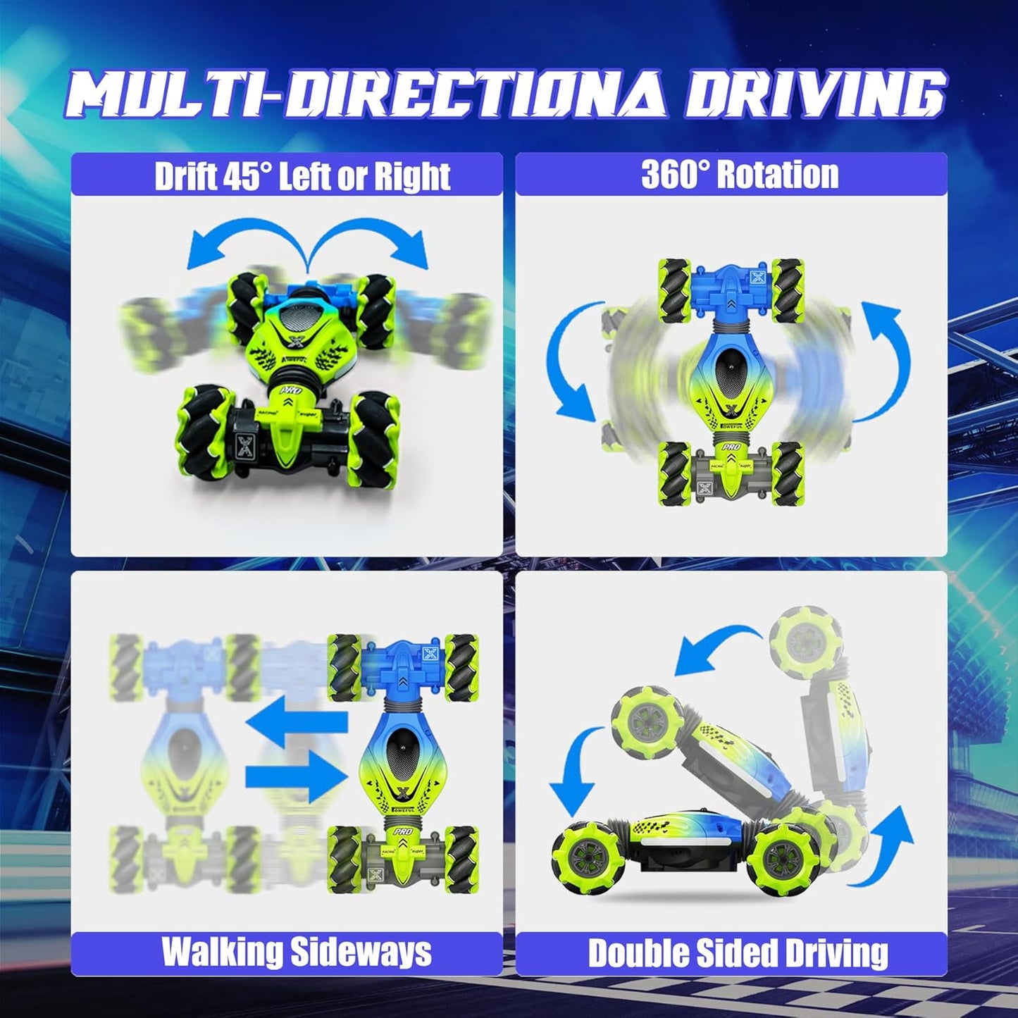 Gesture RC Car for Boys Girls 6-12 Year 4WD Remote Control Car 360° Rotate Off-Road Drift Hand Controlled Twist Cars with Light Music for Kids Toy Birthday Xmas Gift