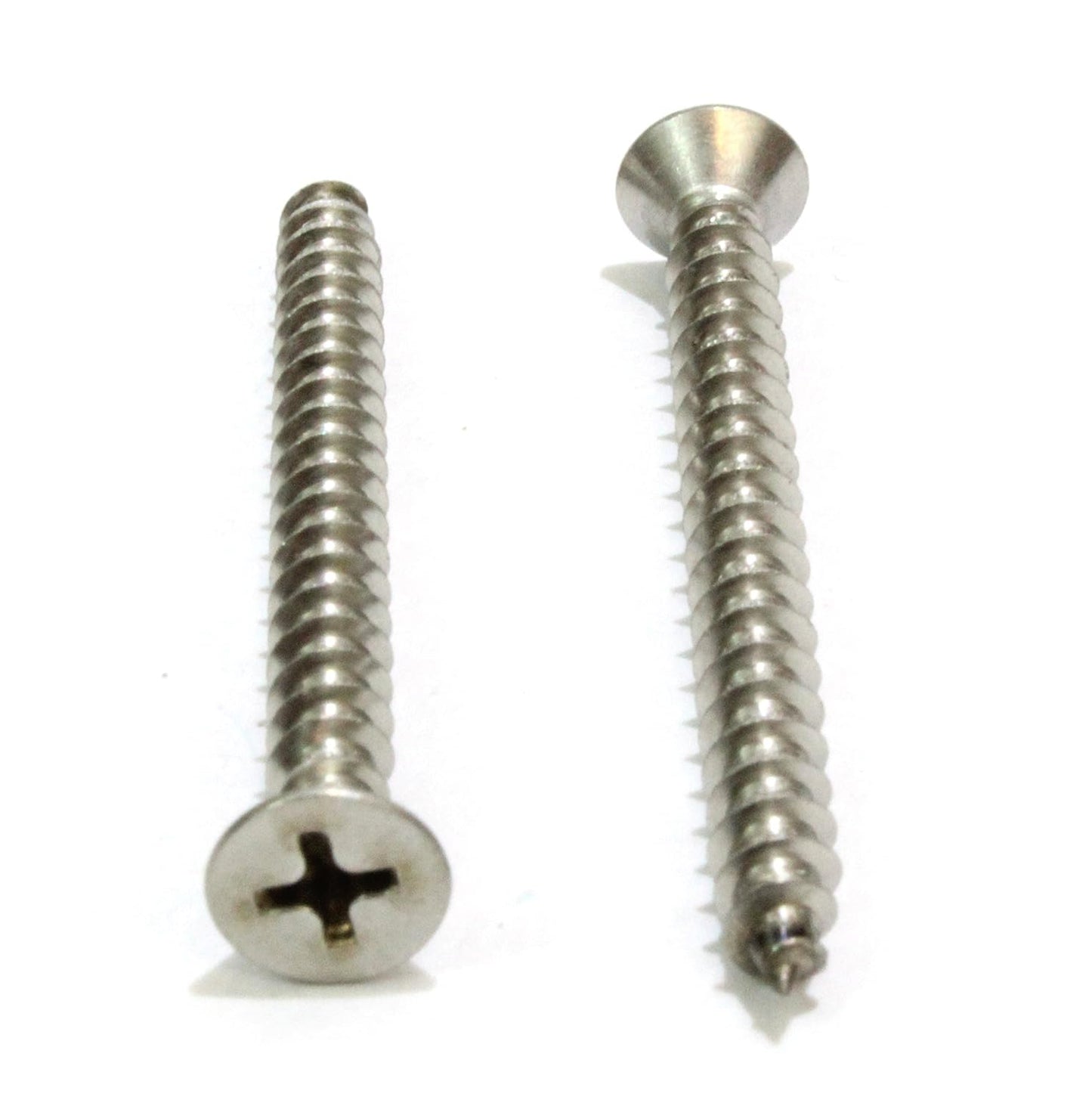 Bolt Dropper #8 X 1-1/2'' Stainless Steel Flat Head Phillips Wood Screw, (100 pc), 18-8 (304) Stainless Steel Sheet Metal Screws - Type A Point, Plain Finish