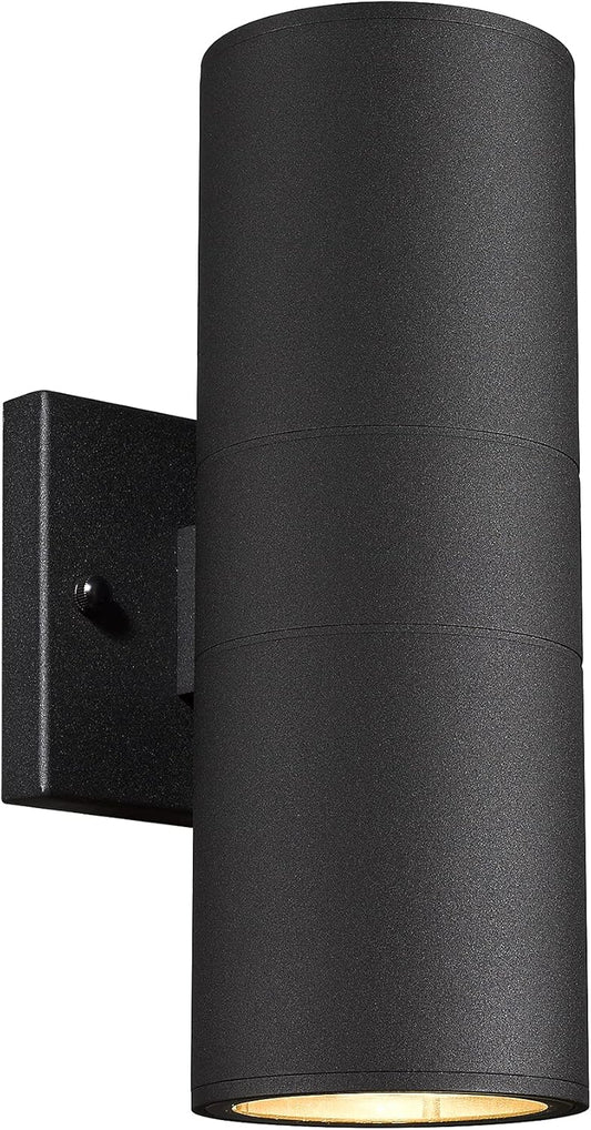 Ken & Ricky Exterior Wall Lights, Outdoor Up and Down Wall Sconce, Cylinder Outside Lights with Tempered Glass Cover for House Porch Garage Patio Doorway Entryway -1 Pack