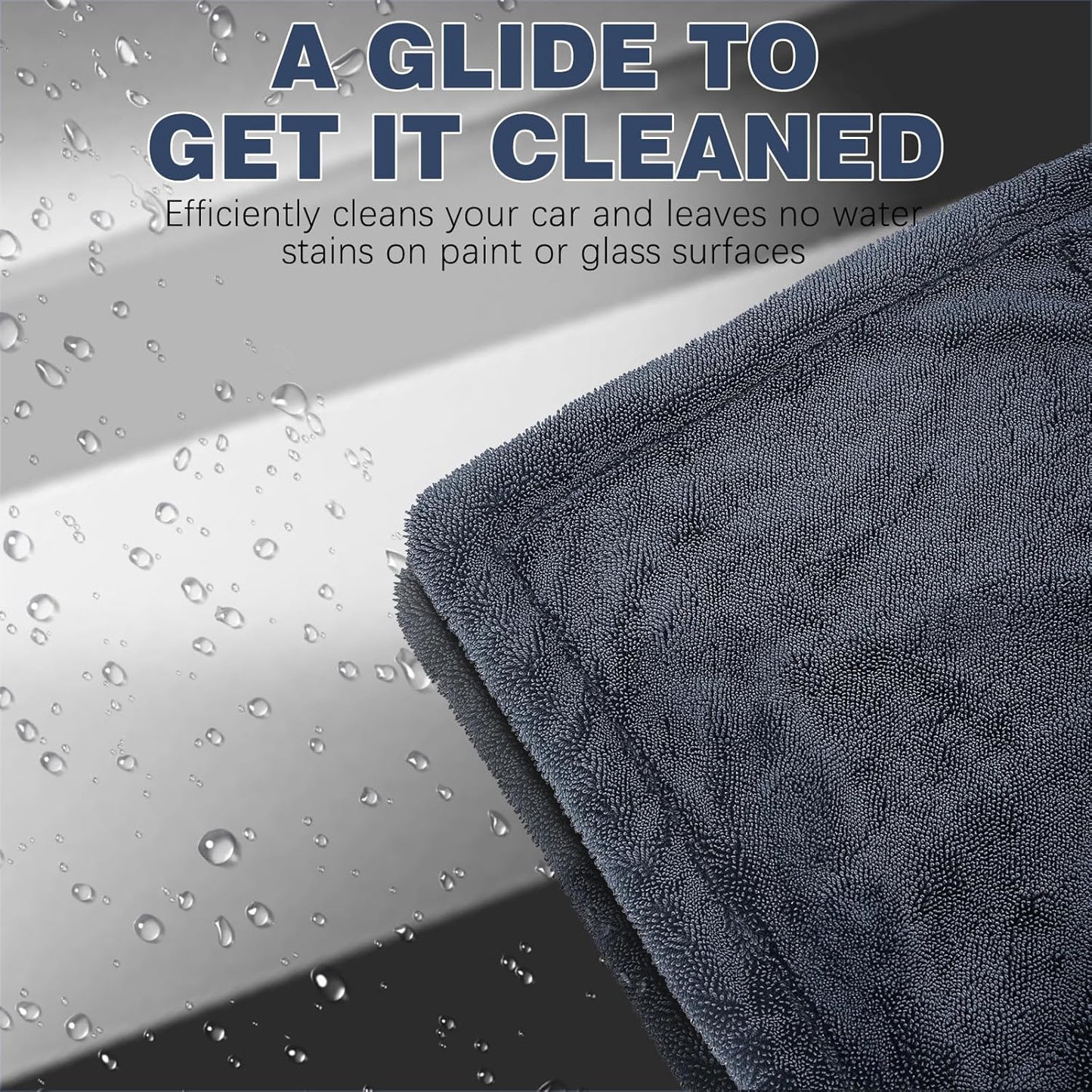 Microfiber Towels for Cars 2-Pack, 1300 GSM Ultra-Soft Microfiber, 35" x 27.5" & 19.7" x 11.8" Towels are Great for Car and Home Cleanups, No Streaks, Scratches Or Water Spots