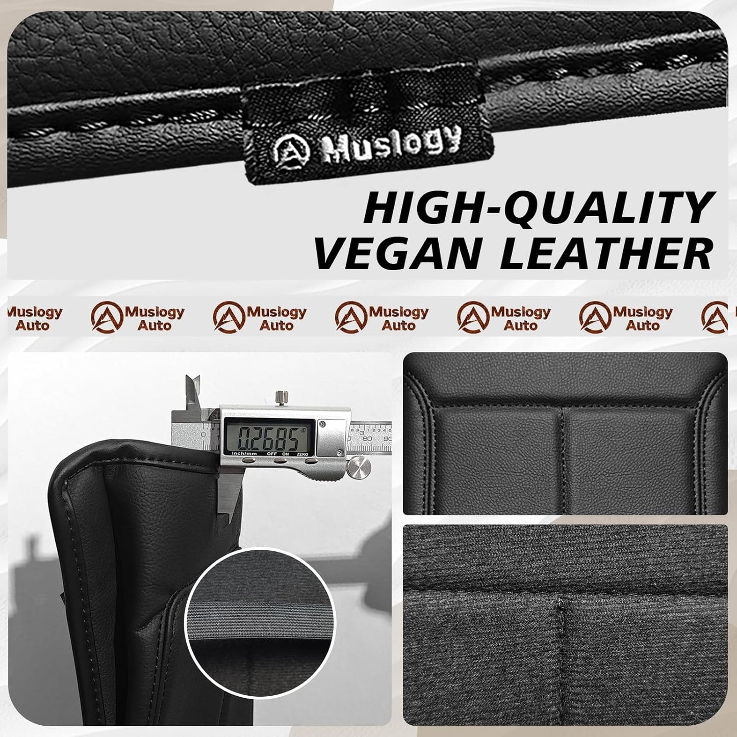 Muslogy Center Console Armrest Cover Compatible with Ford F-150 F150 2009-2014 Comfort Armrest Pad Arm Rest Cushion Vegan Leather Protector Regular Thick(Bucket Seat ONLY)