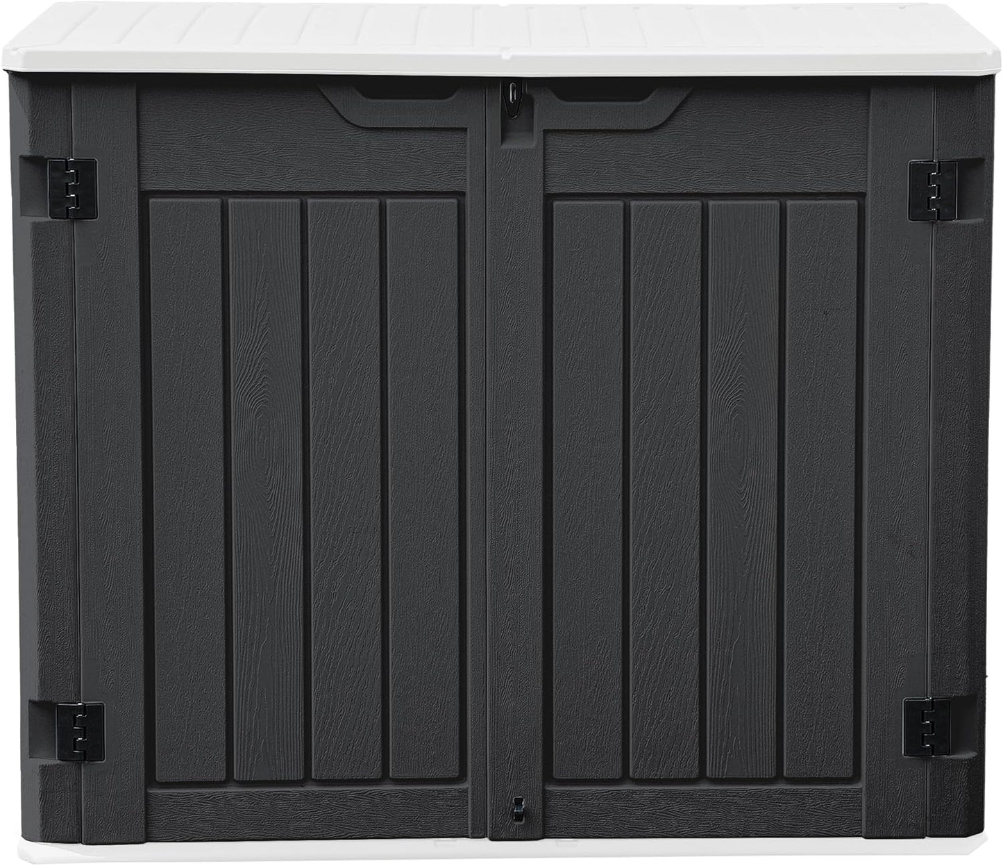 DWVO Outdoor Weather-Resistant Horizontal Storage Shed, 35 Cu Ft Capacity, Lockable and Waterproof, Suitable for Storing Garden Tools, Dark Gray