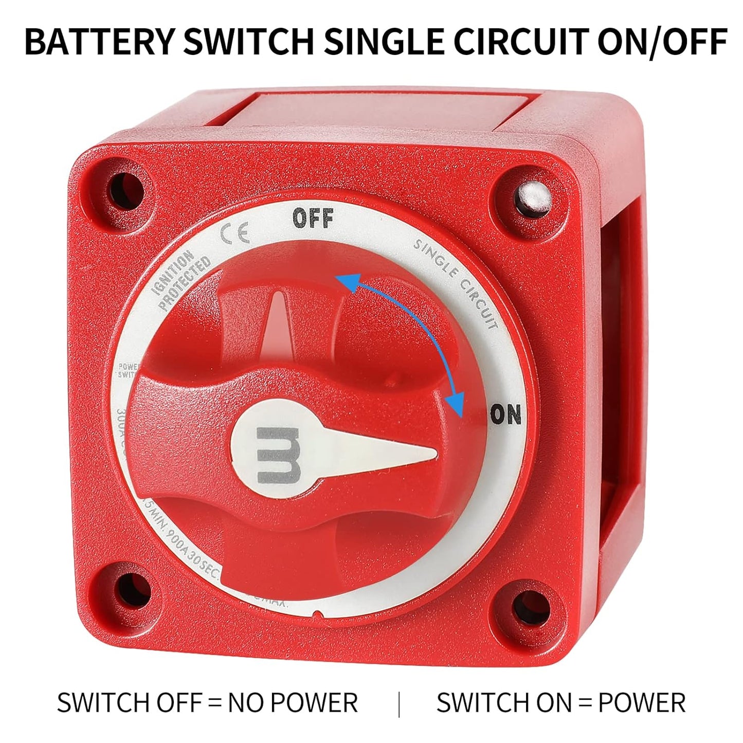 M Series Battery Switch, Huazu 300A Marine Battery Cut Off Switch for Car Vehicle RV Trailer