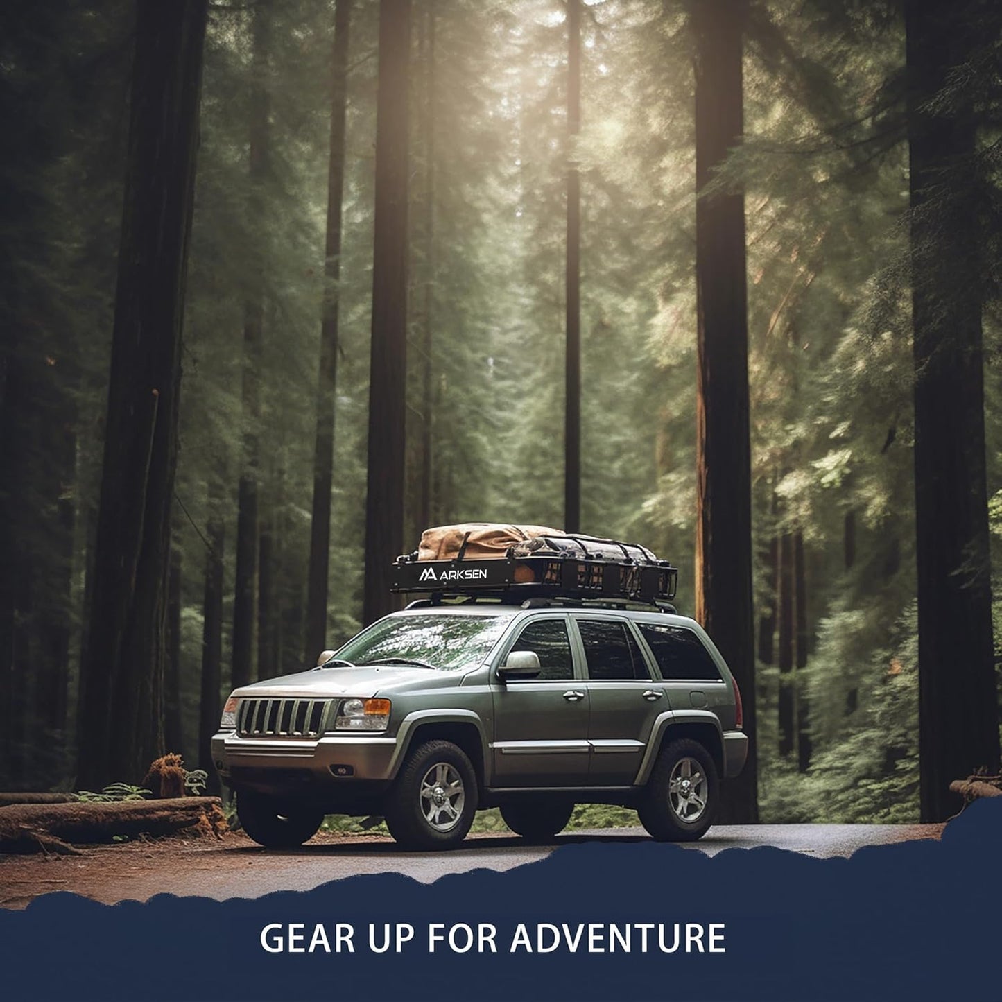 ARKSEN 64 x 50 x 6 Inch Universal Extra Wide 150LB Heavy Duty Roof Rack Cargo with Extension Car Top Luggage Holder Carrier Basket for SUV, Truck, & Car Steel Construction