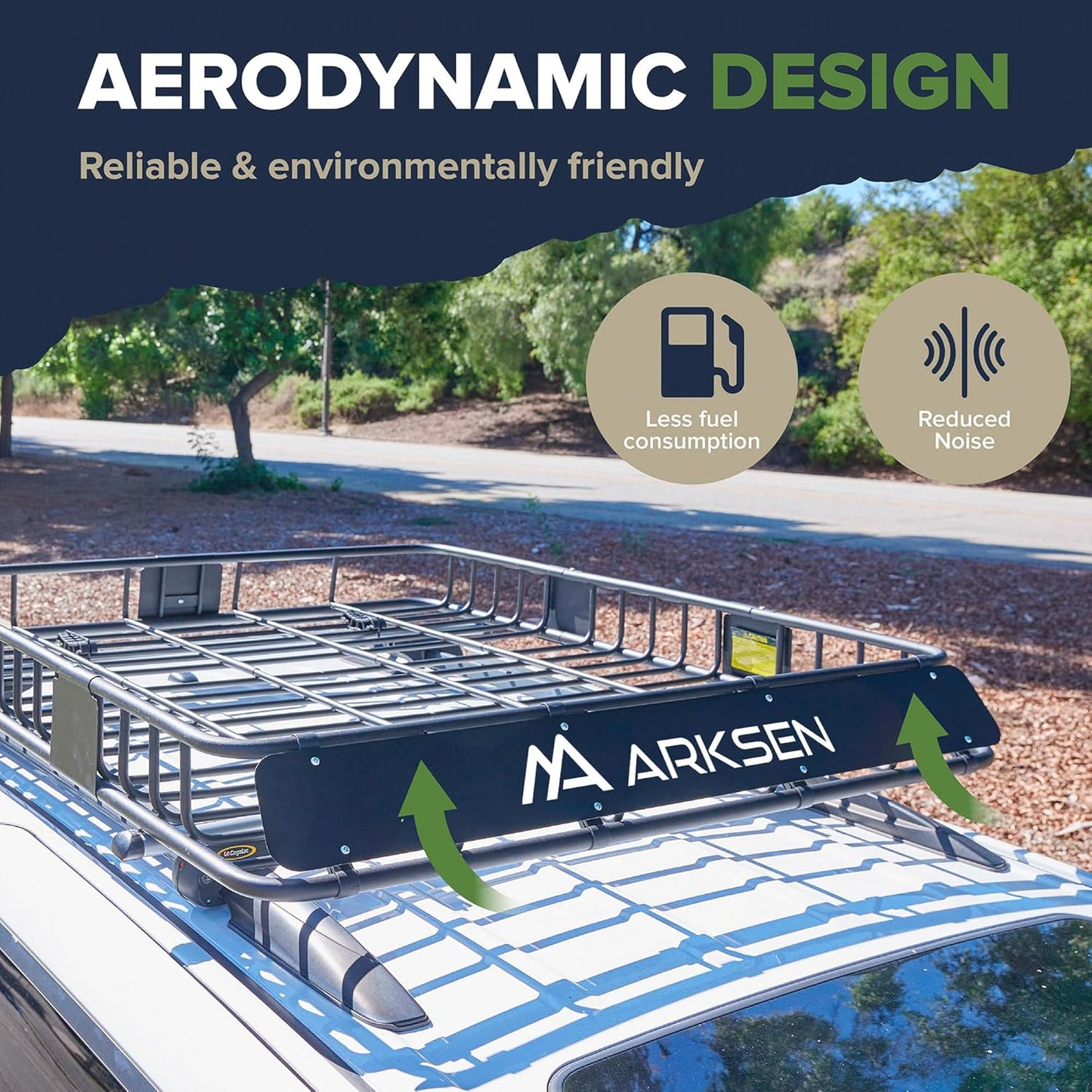 ARKSEN 30 x 50 x 6 Inch Universal Extra Wide 150LB Heavy Duty Roof Rack Cargo with Cargo Net, Car Top Luggage Holder Carrier Basket for SUV, Truck, & Car Steel Construction